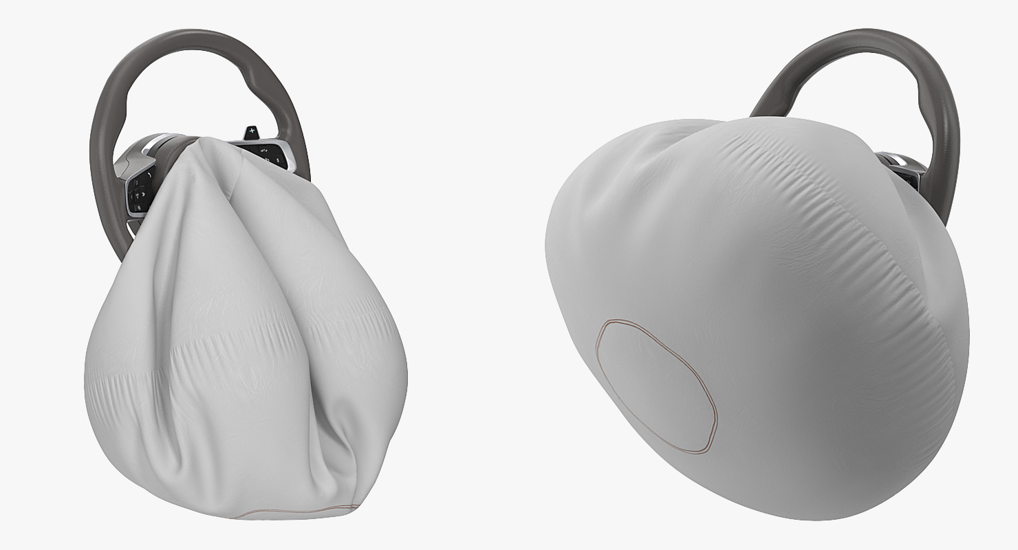 3D model Steering Wheel with Airbag Animated