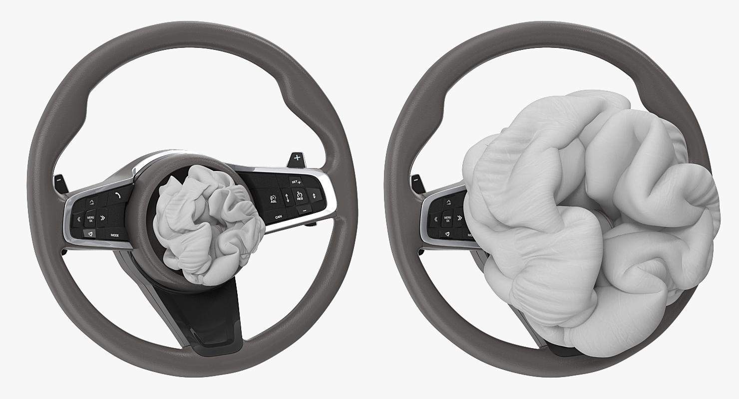3D model Steering Wheel with Airbag Animated
