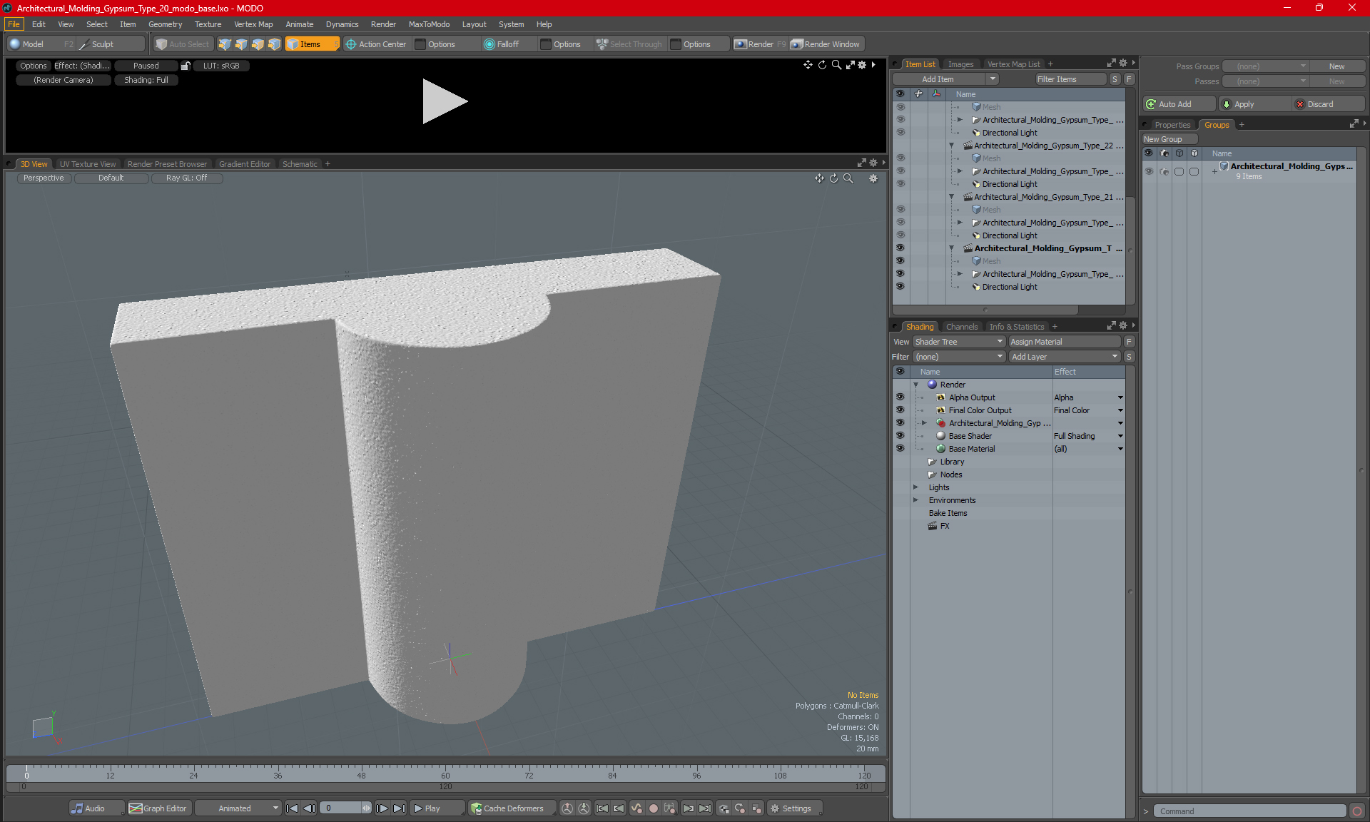 3D Architectural Molding Gypsum Type 20
