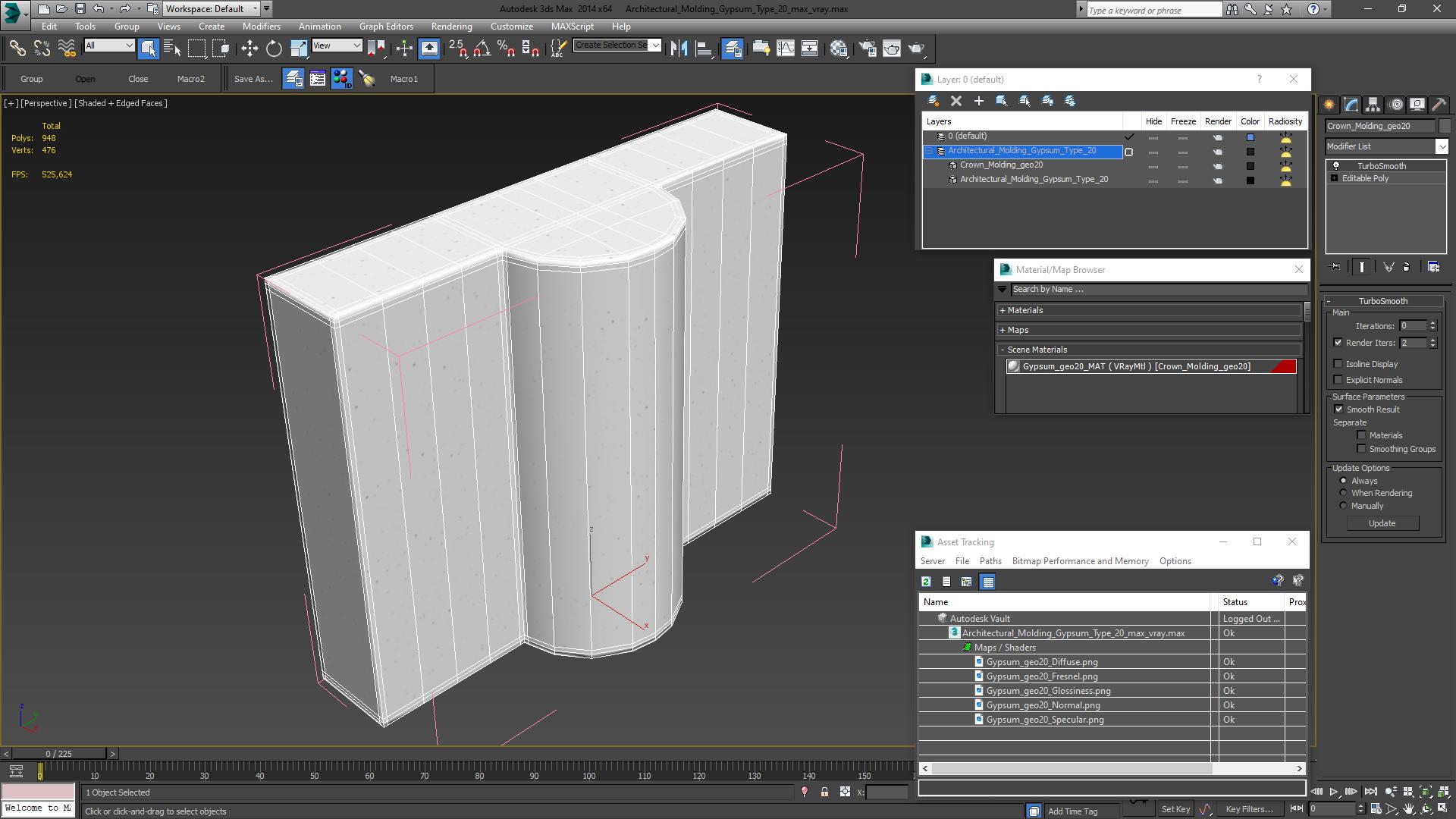 3D Architectural Molding Gypsum Type 20