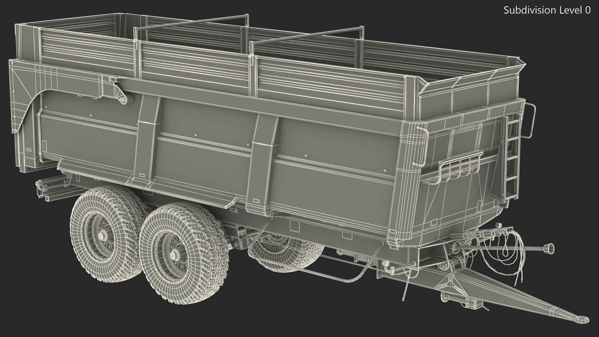3D Agricultural Body Trailer Dirty