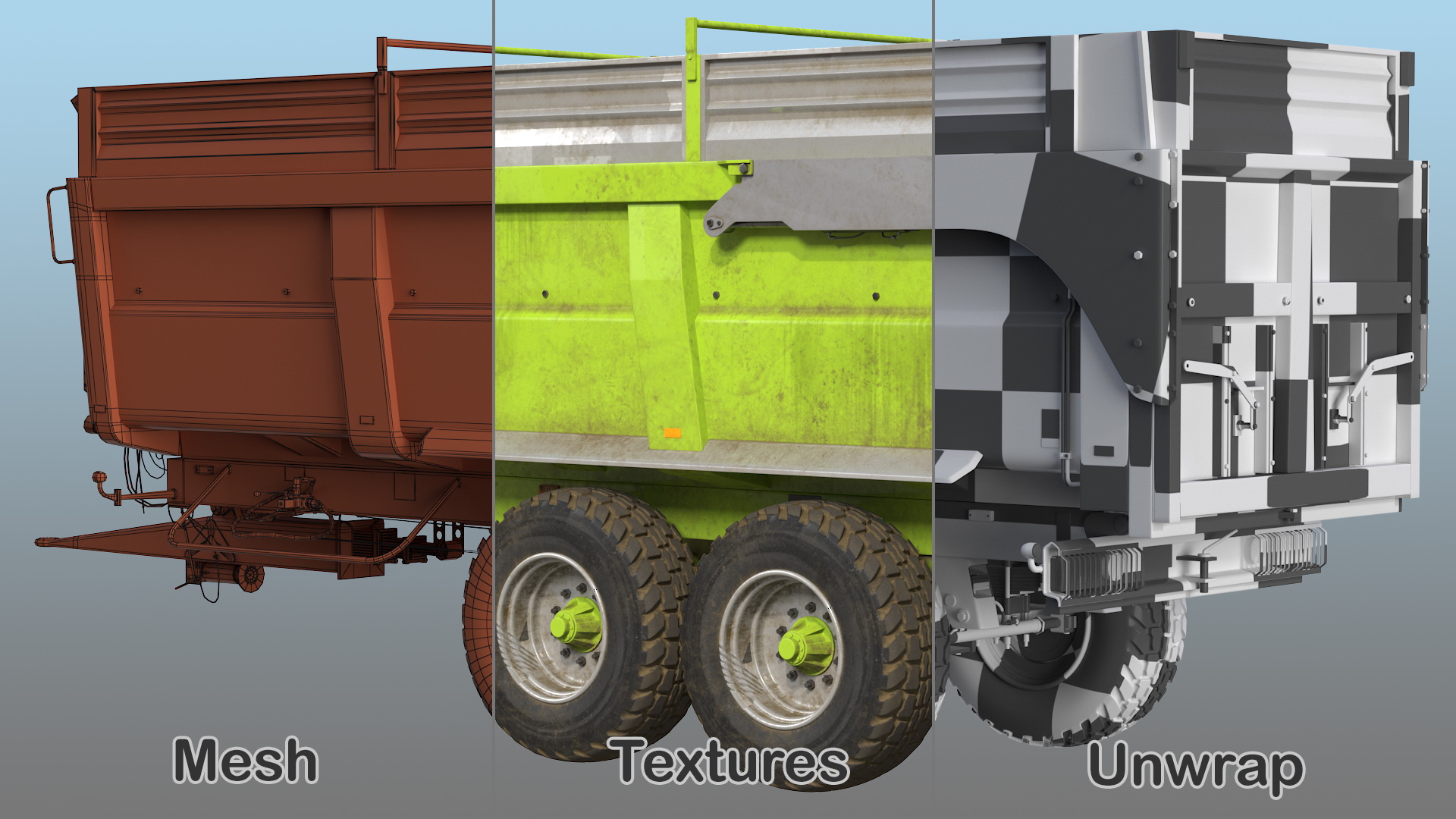3D Agricultural Body Trailer Dirty