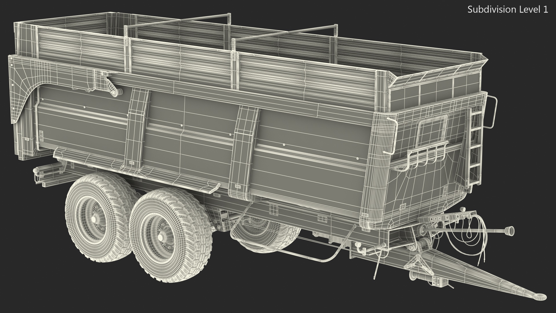 3D Agricultural Body Trailer Dirty
