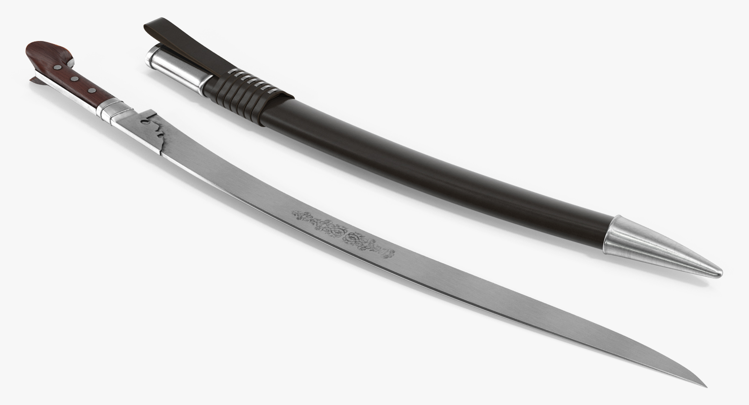 3D model Turkish Yatagan Sword Set