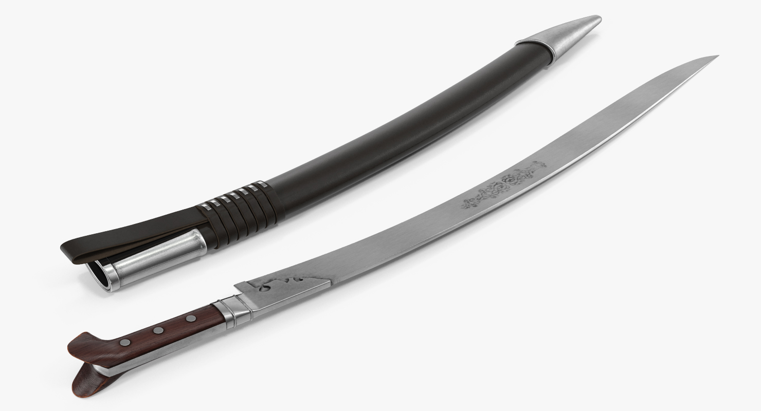 3D model Turkish Yatagan Sword Set