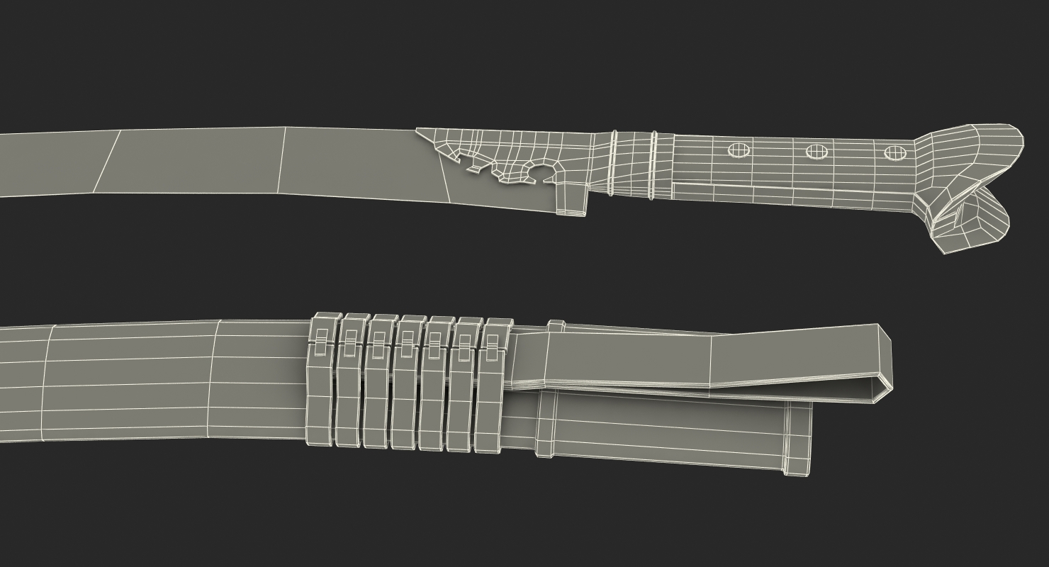 3D model Turkish Yatagan Sword Set