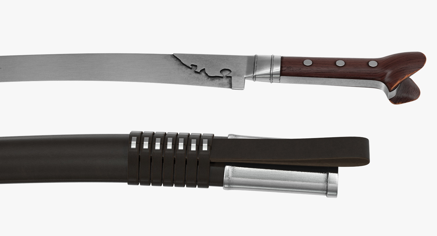 3D model Turkish Yatagan Sword Set