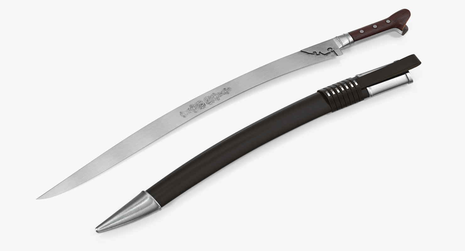 3D model Turkish Yatagan Sword Set