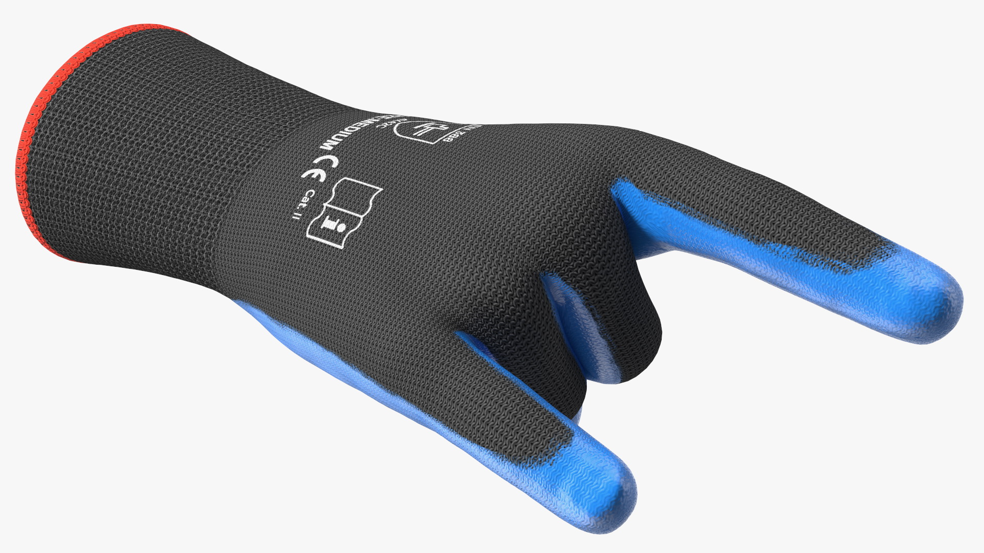 3D Safety Work Gloves Sign of the Horns Blue Gray