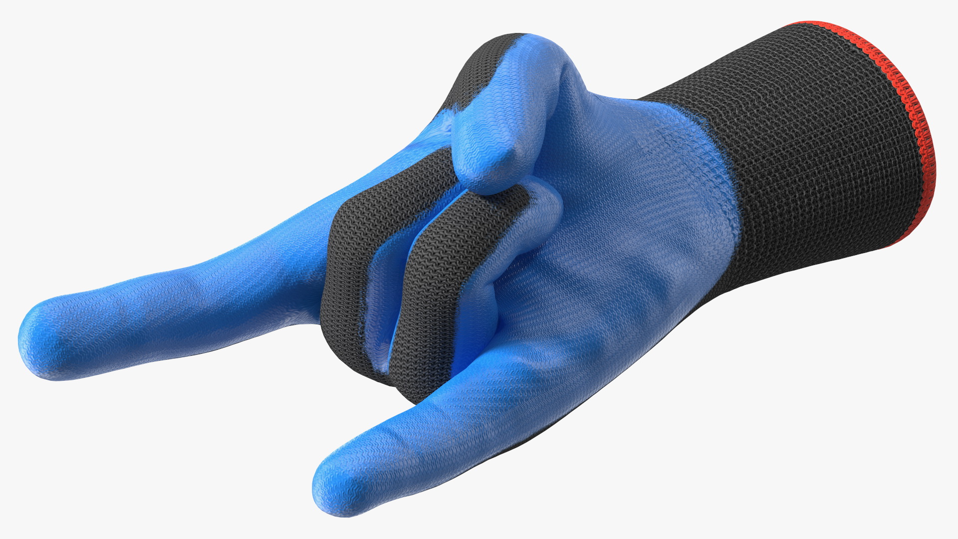 3D Safety Work Gloves Sign of the Horns Blue Gray