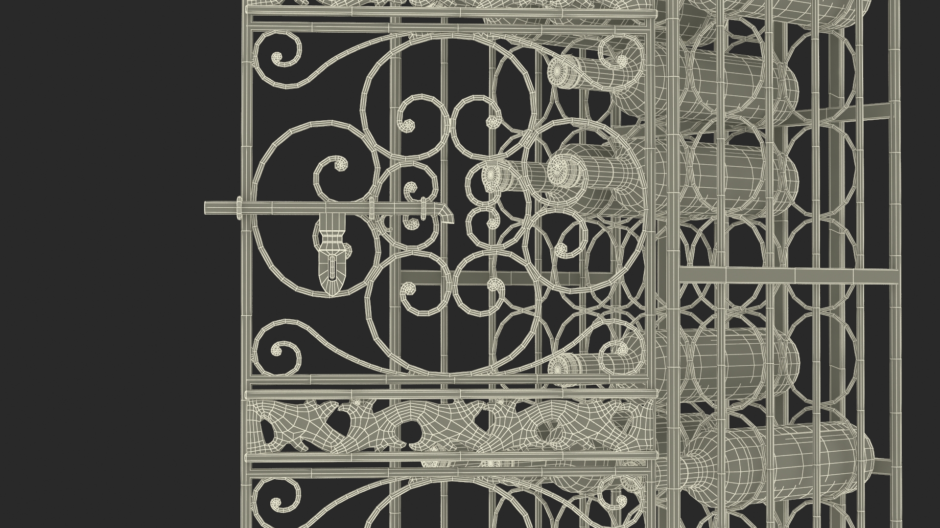 3D model Wine Rack Cabinet with Bottles