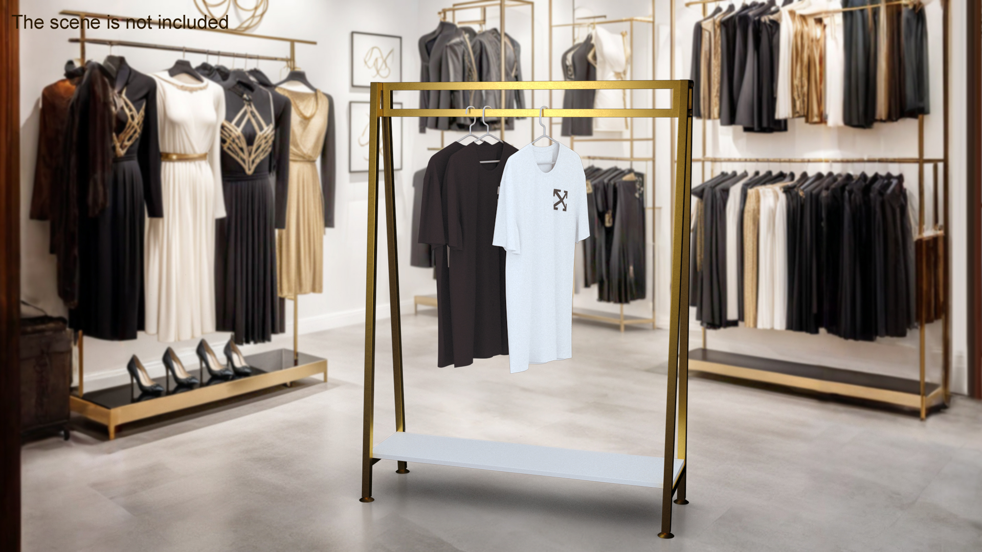 3D model Gold Cloth Coat Rack