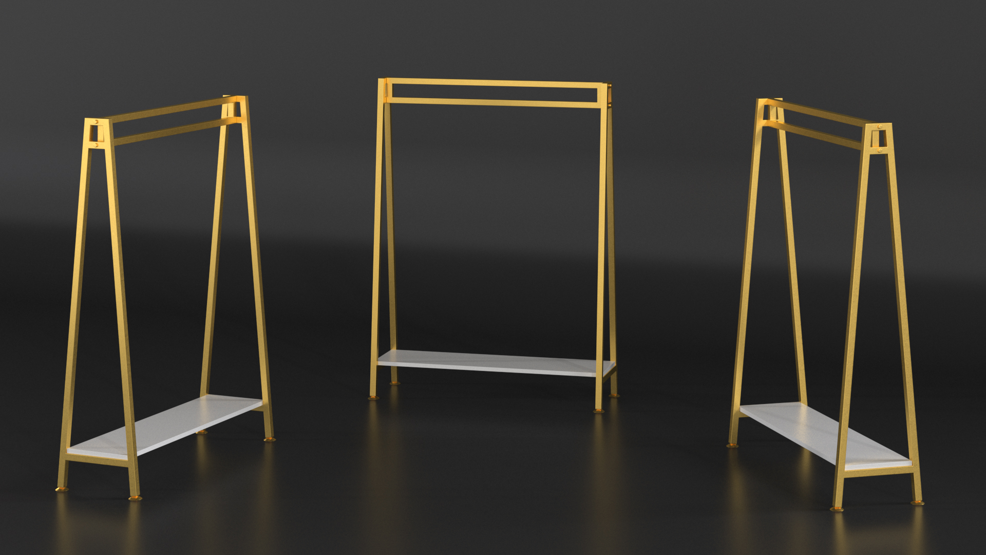 3D model Gold Cloth Coat Rack