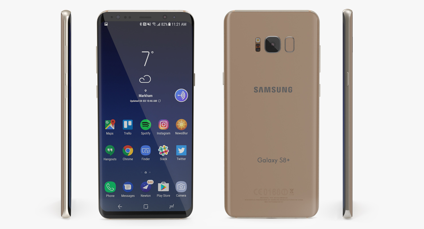 3D Samsung Galaxy S8 Plus Maple Gold model