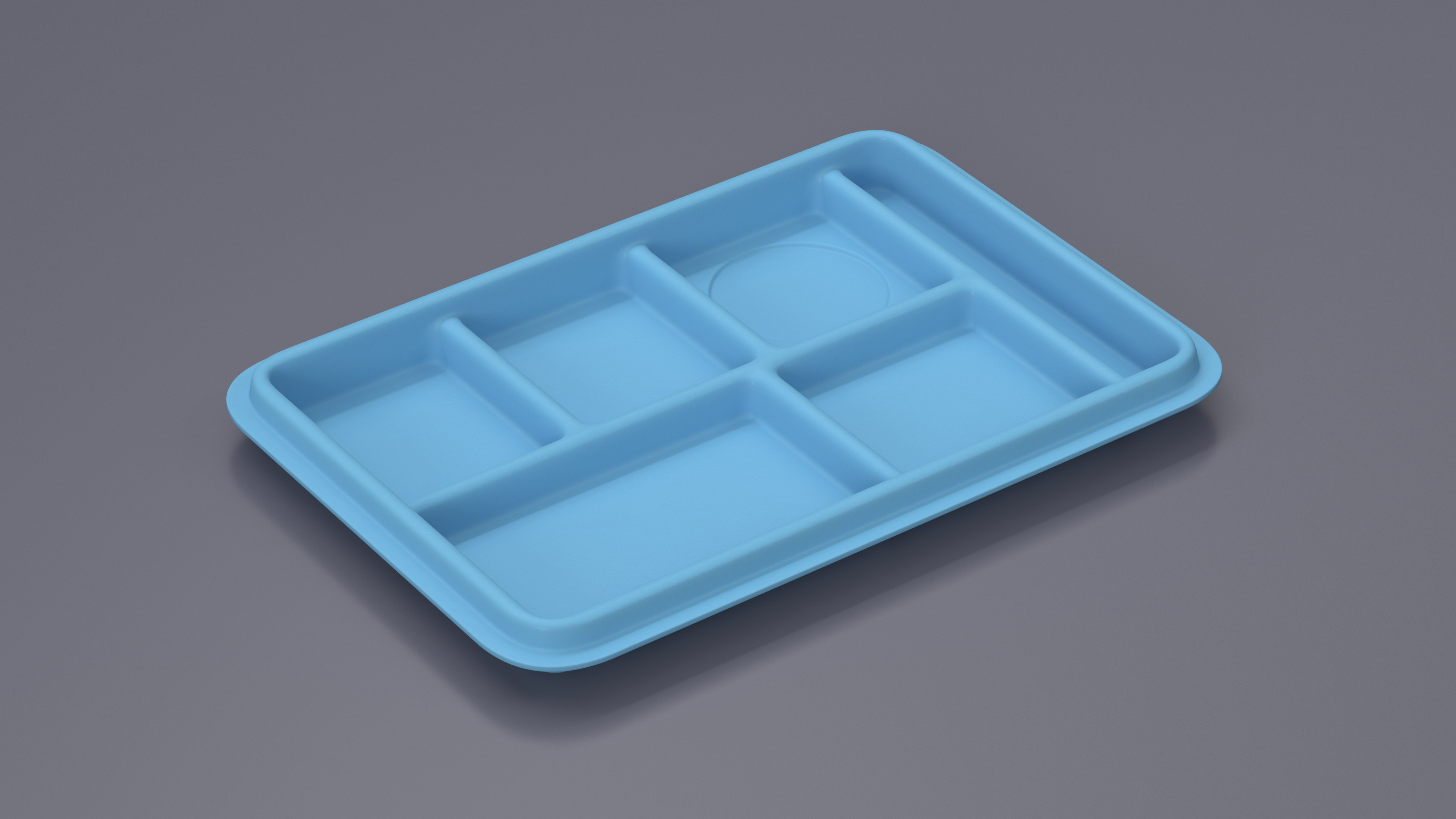 3D Compartment Meal Tray Blue