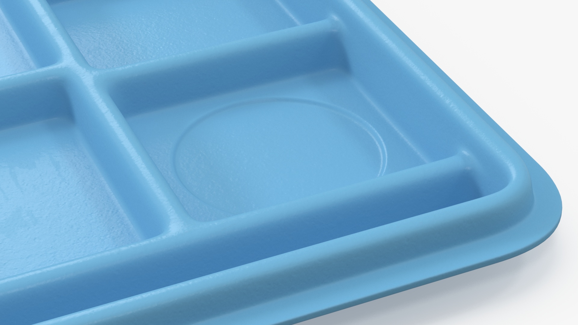 3D Compartment Meal Tray Blue
