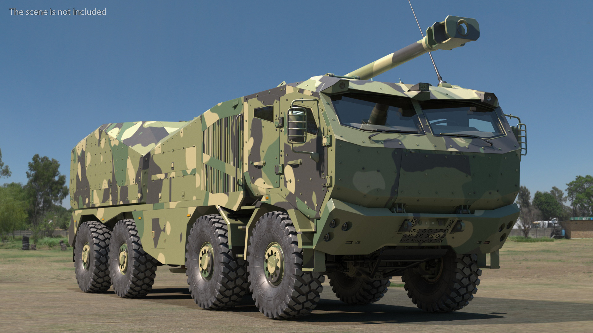 3D model Armored Self Propelled Artillery Unit 155mm Rigged