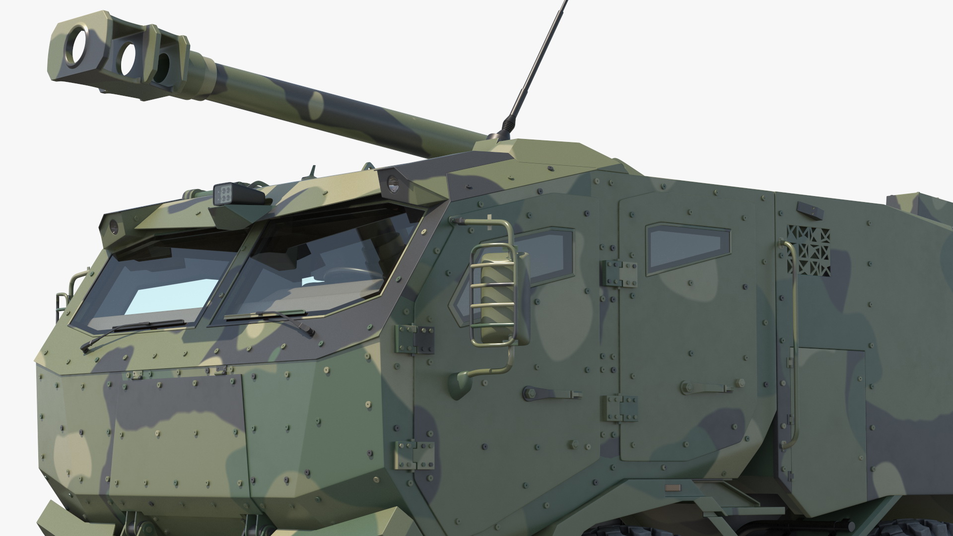 3D model Armored Self Propelled Artillery Unit 155mm Rigged