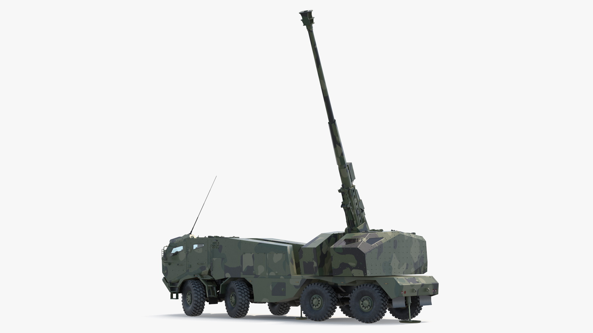 3D model Armored Self Propelled Artillery Unit 155mm Rigged