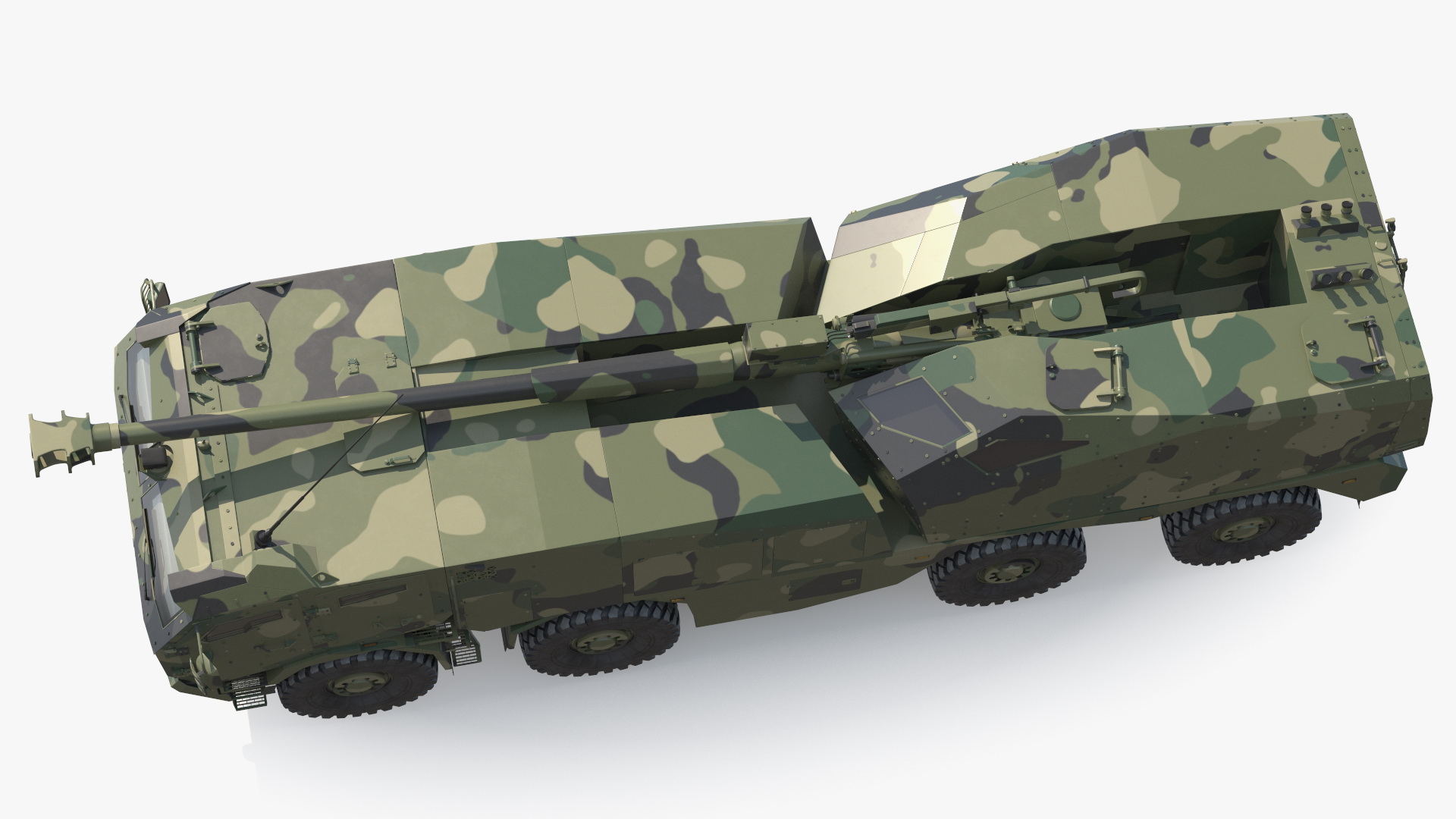3D model Armored Self Propelled Artillery Unit 155mm Rigged