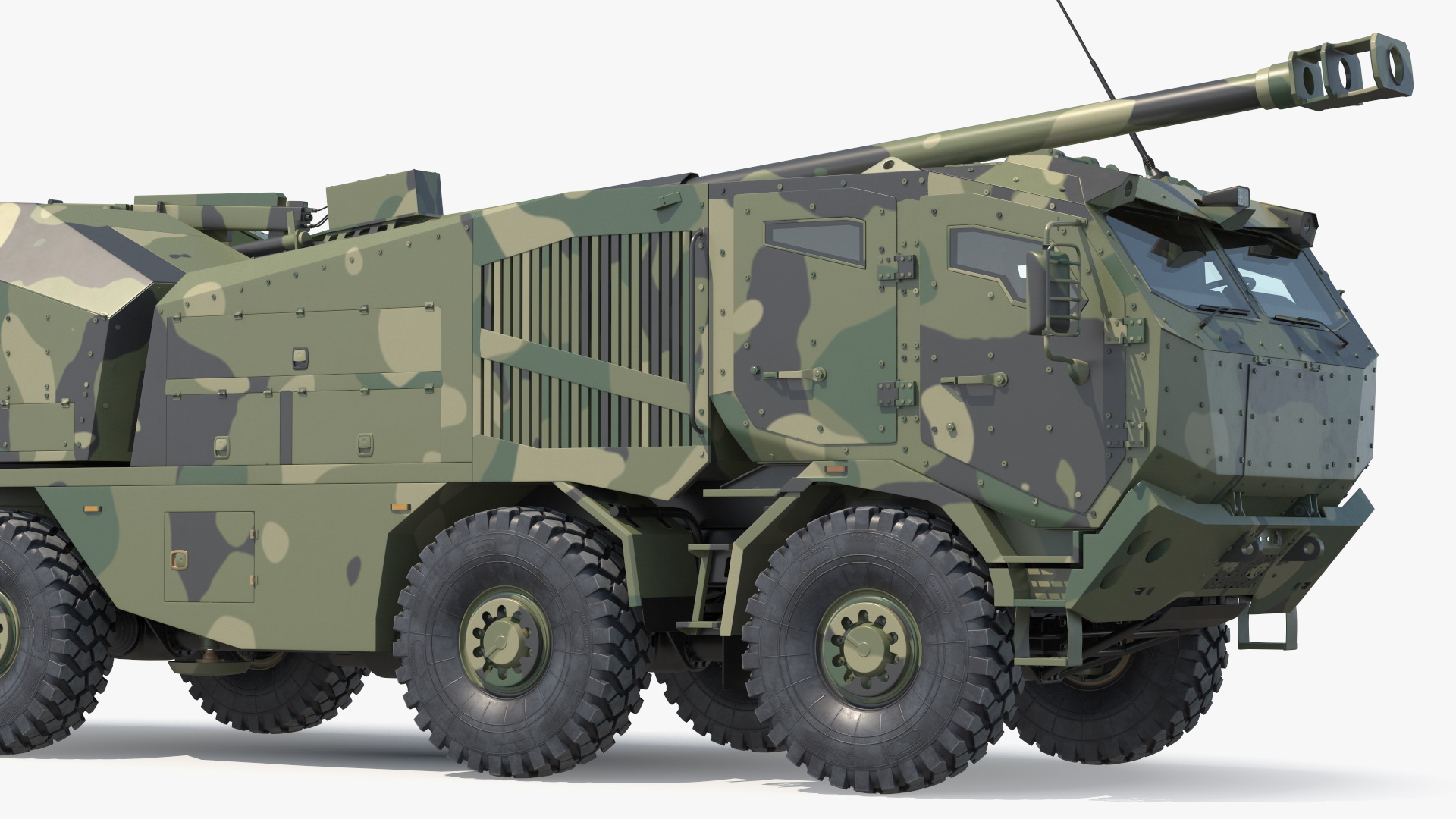 3D model Armored Self Propelled Artillery Unit 155mm Rigged