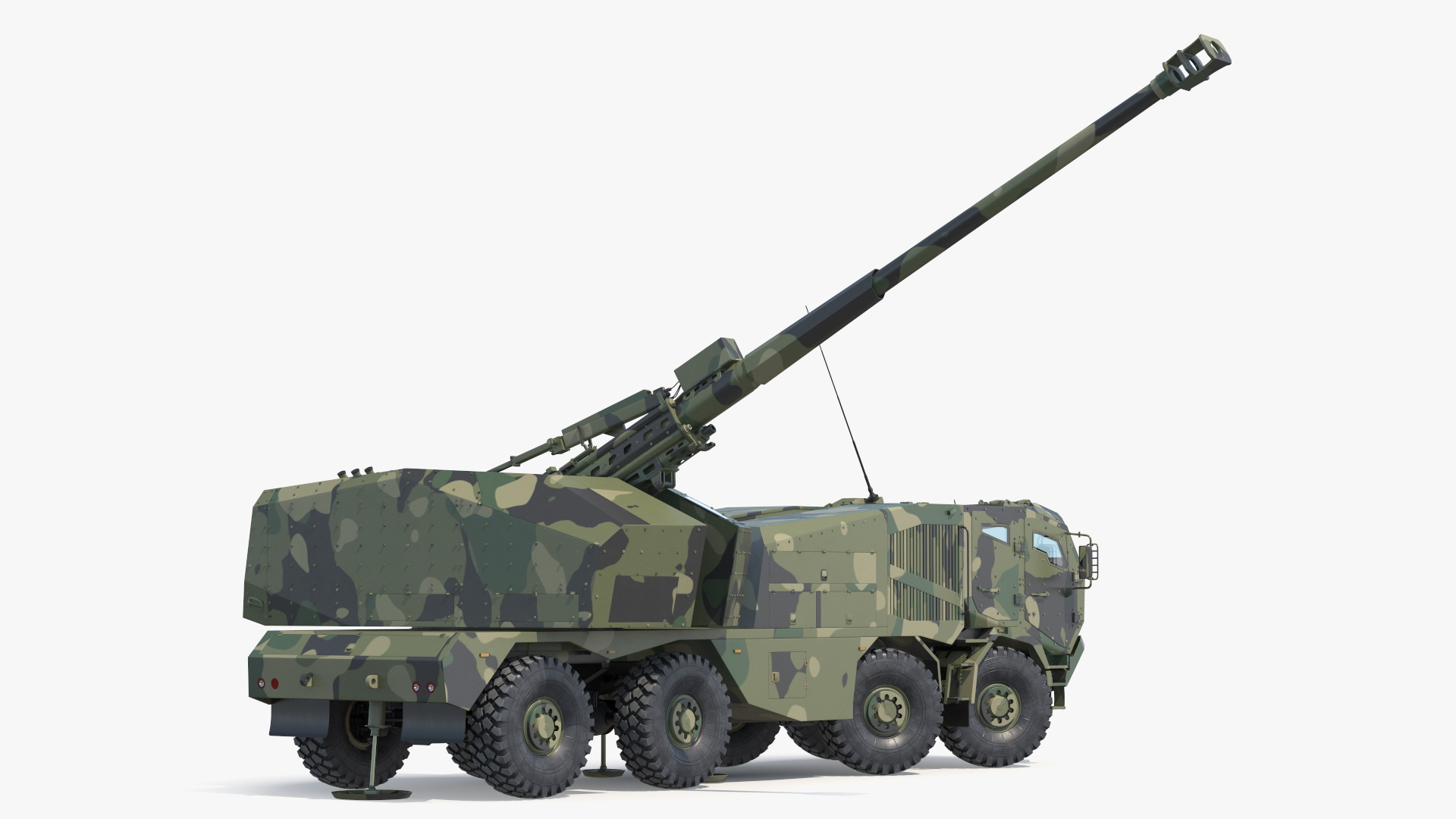 3D model Armored Self Propelled Artillery Unit 155mm Rigged