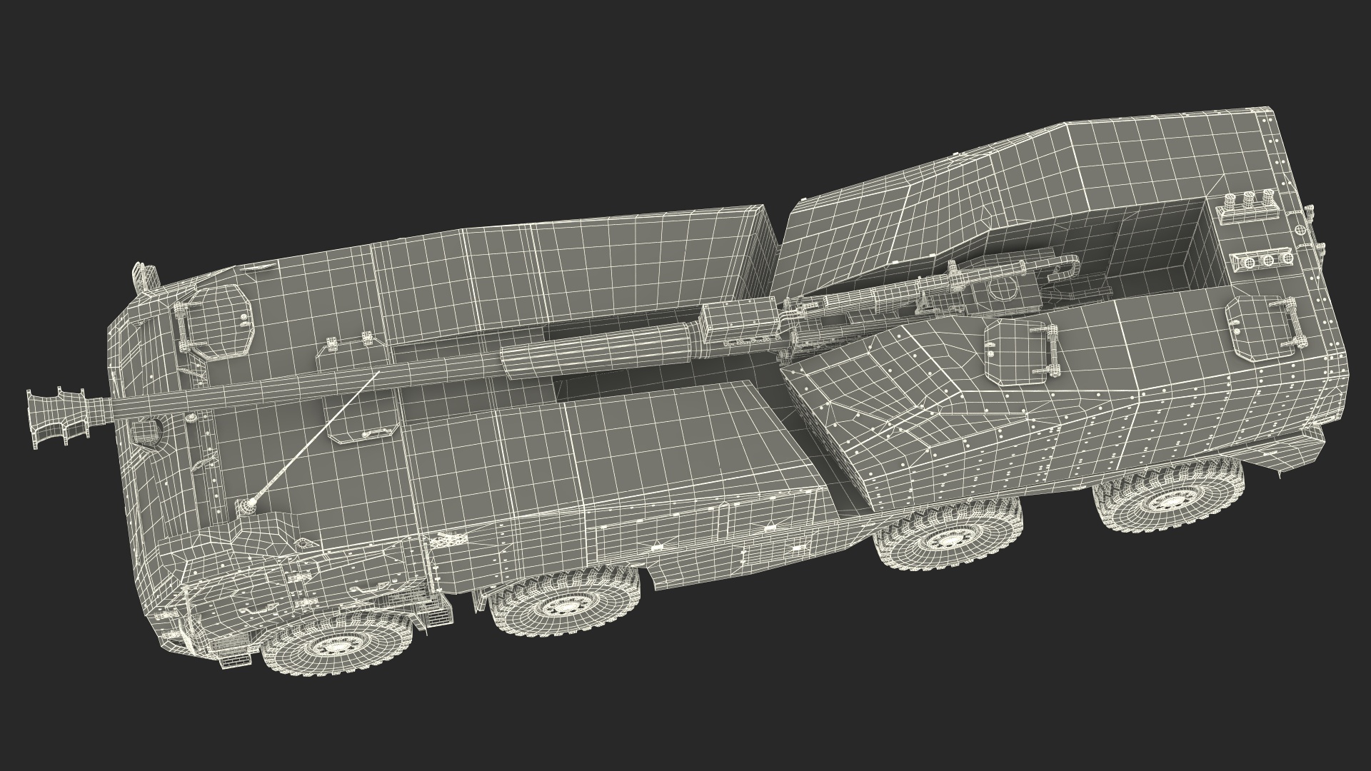 3D model Armored Self Propelled Artillery Unit 155mm Rigged