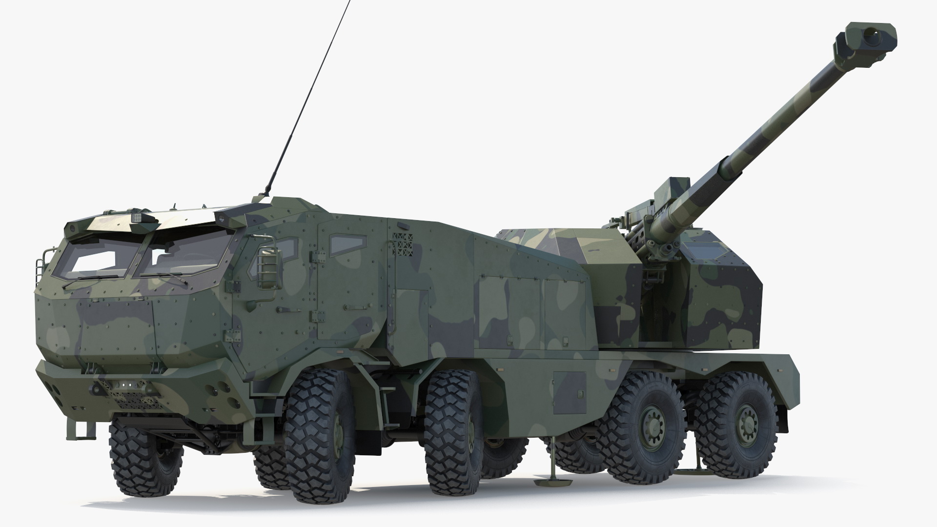 3D model Armored Self Propelled Artillery Unit 155mm Rigged