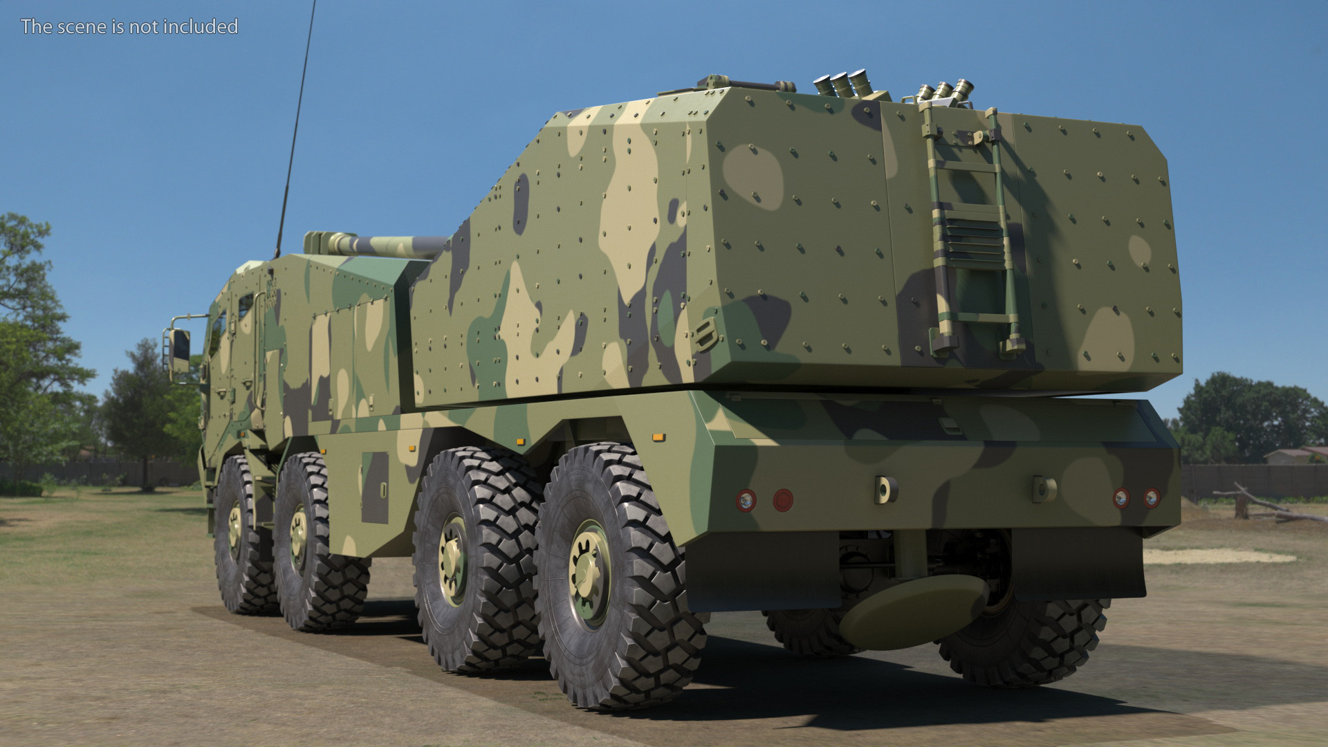 3D model Armored Self Propelled Artillery Unit 155mm Rigged
