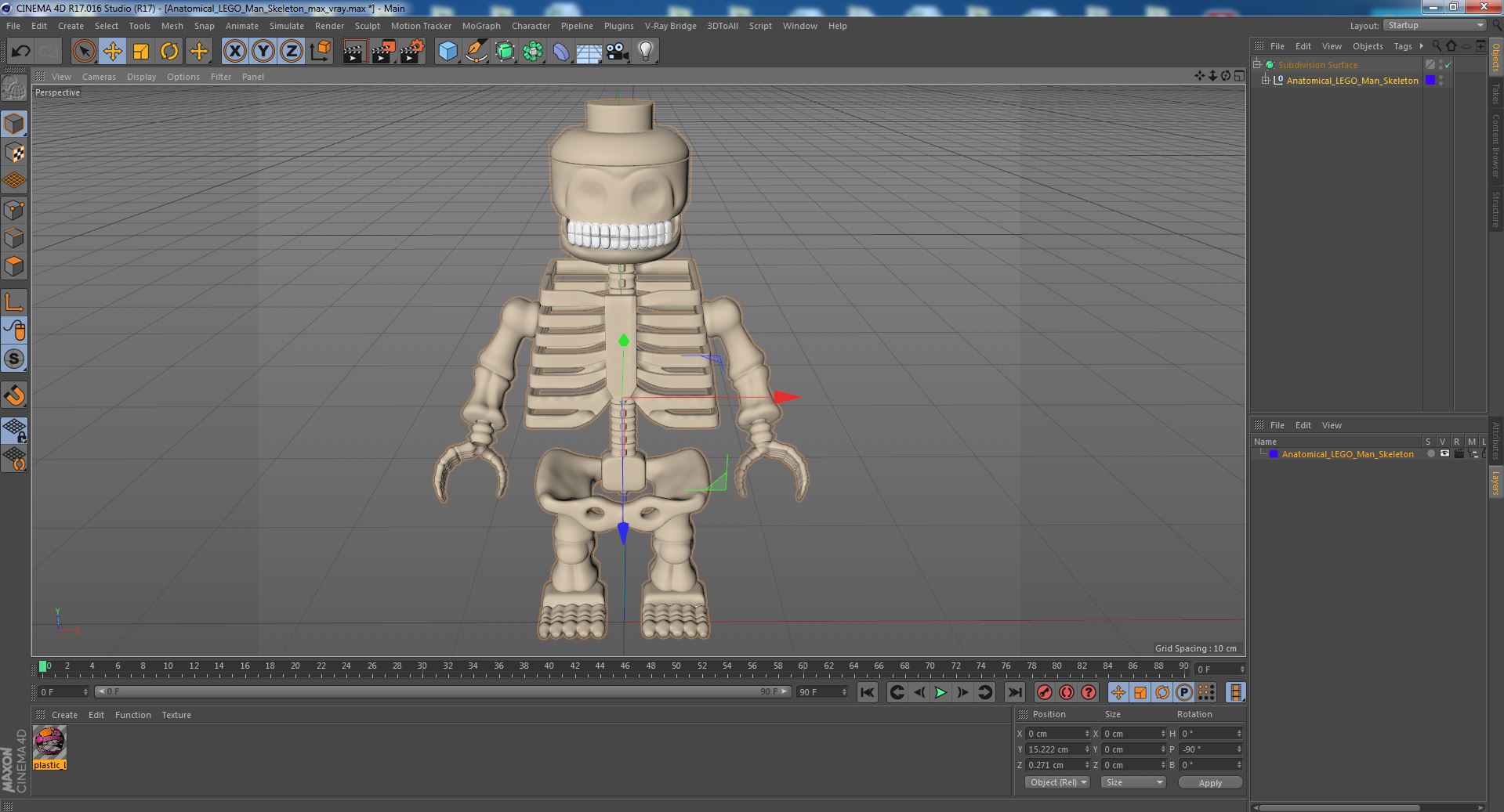 3D Anatomical LEGO Man Skeleton model