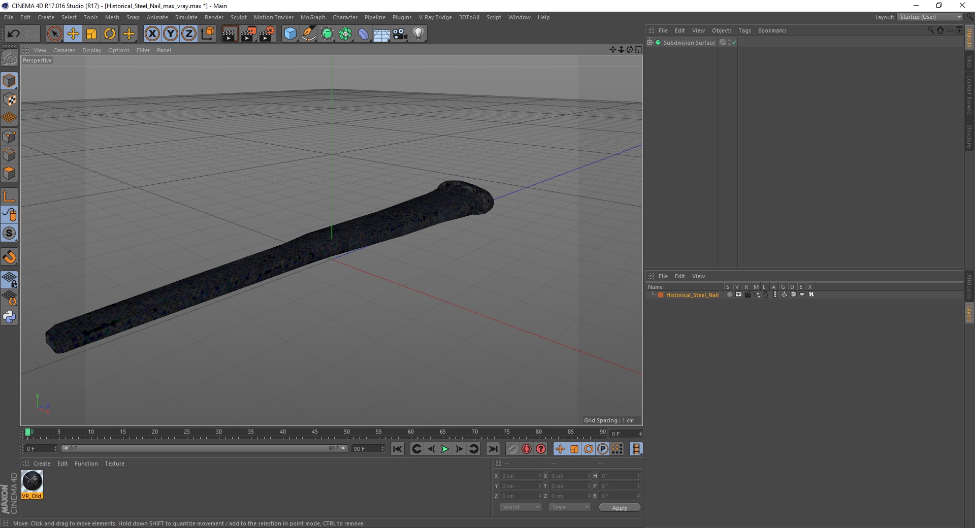 3D Historical Steel Nail