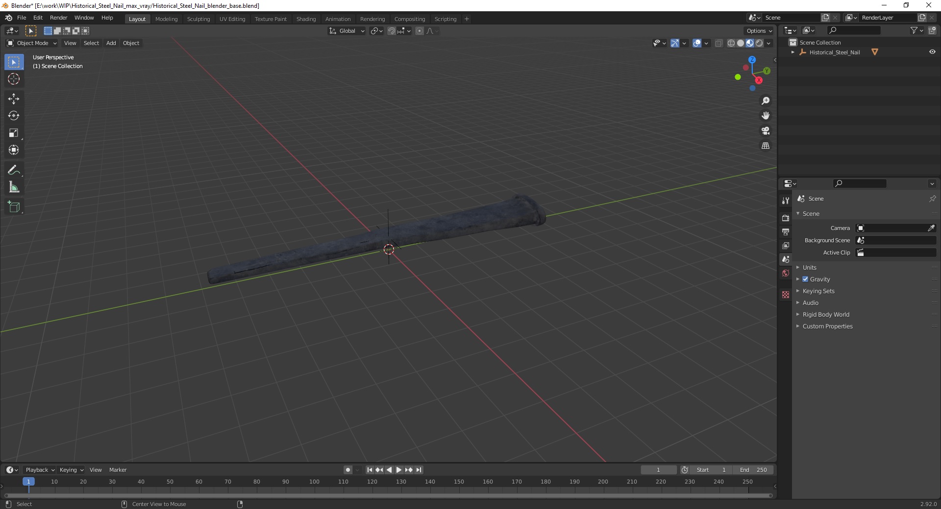 3D Historical Steel Nail