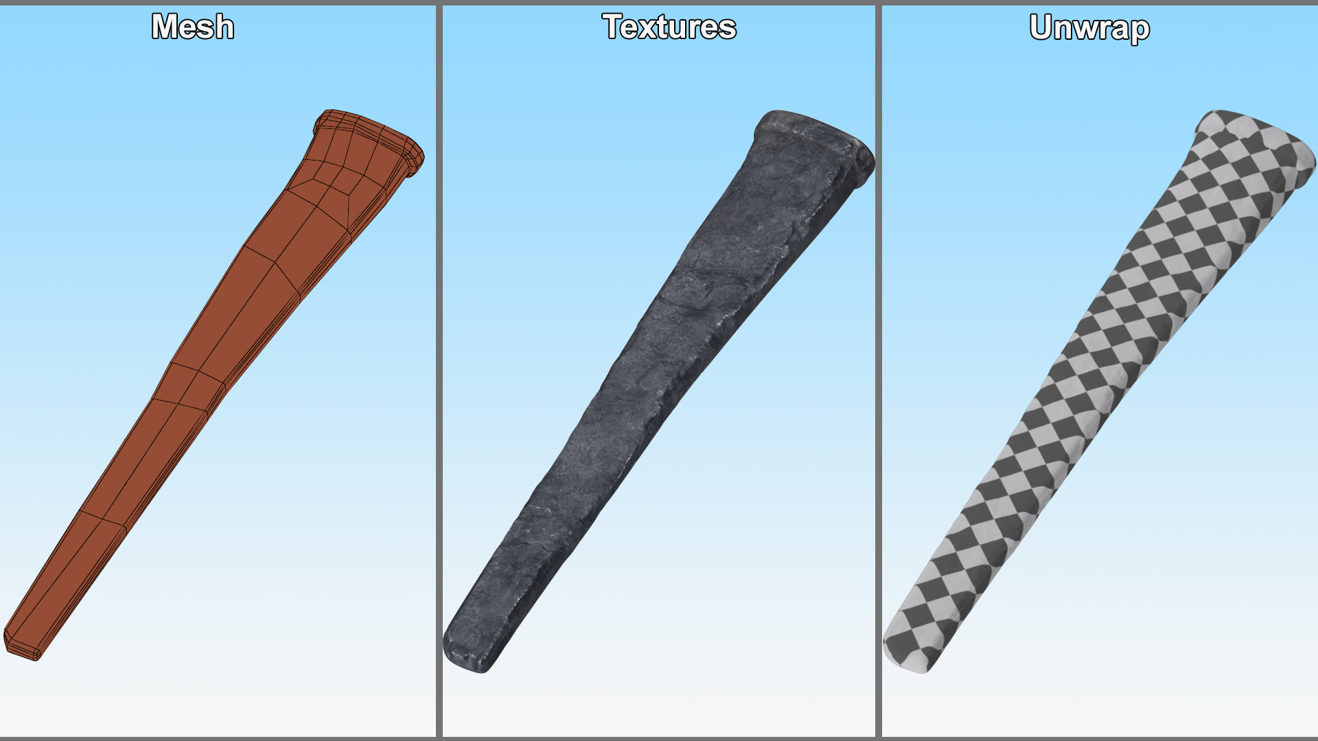 3D Historical Steel Nail