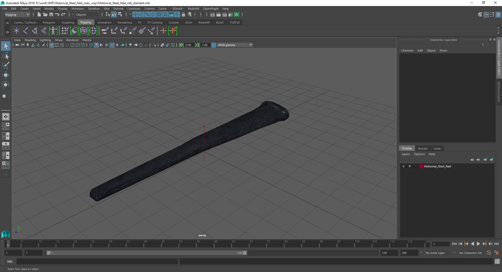 3D Historical Steel Nail