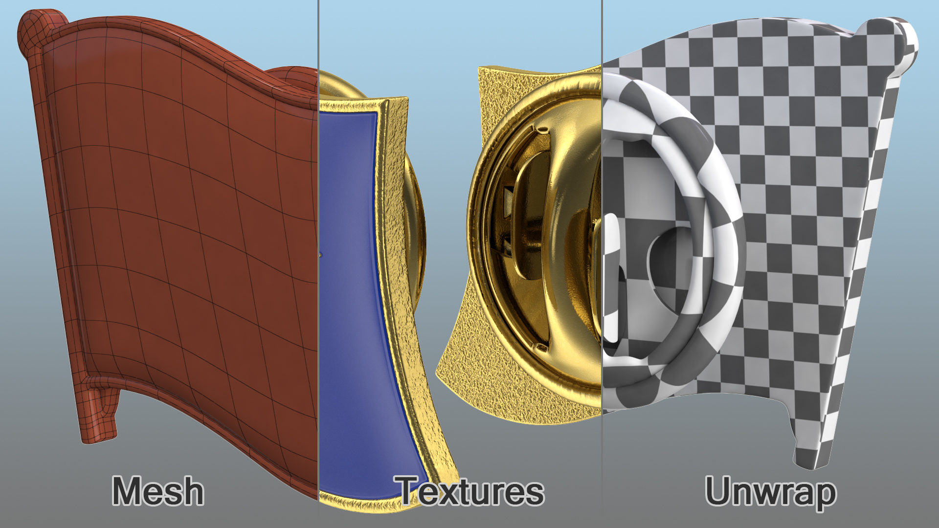 European Union Flag Lapel Pin 3D model