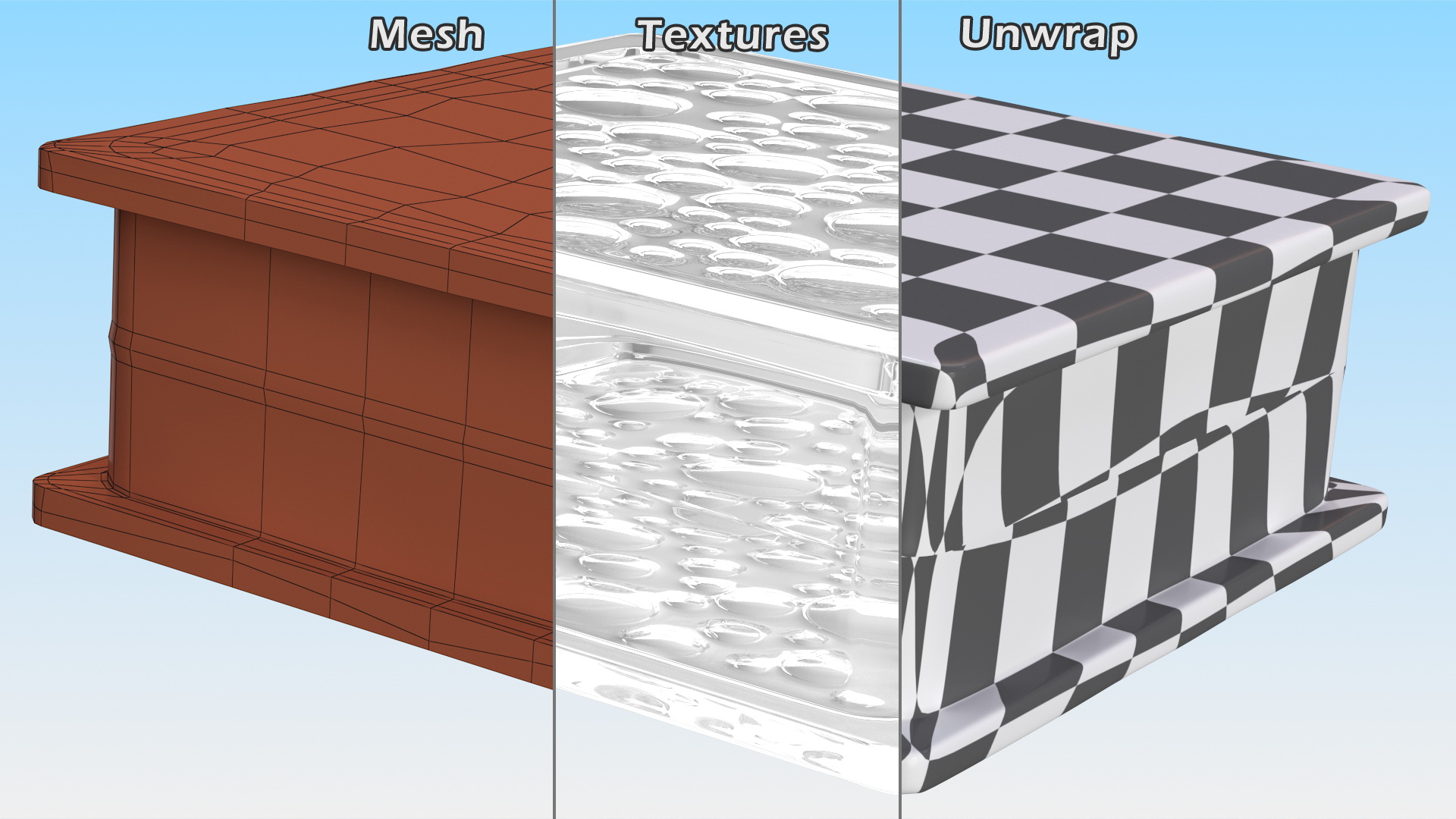 3D model Clear Bubbles Glass Block