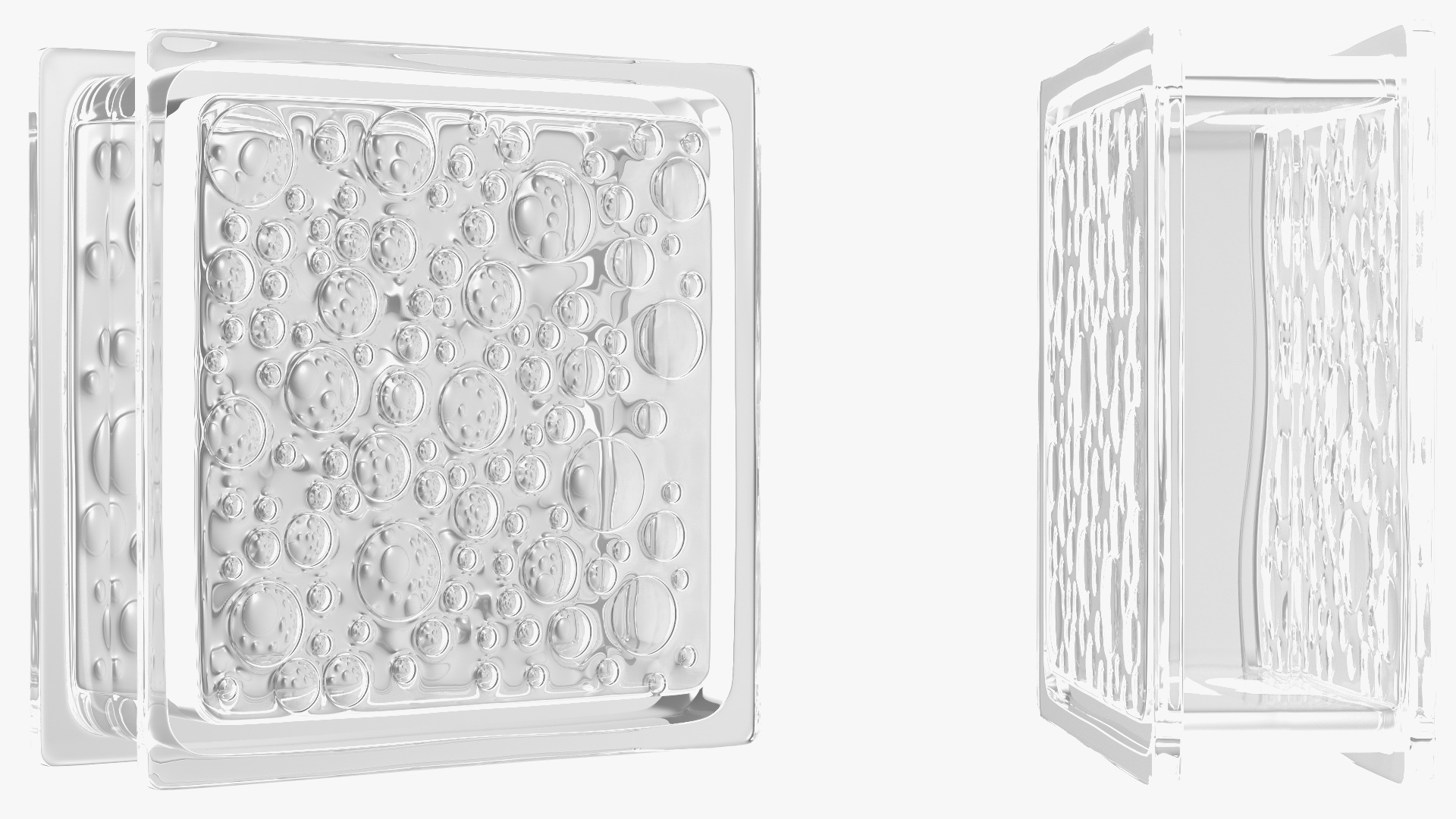 3D model Clear Bubbles Glass Block