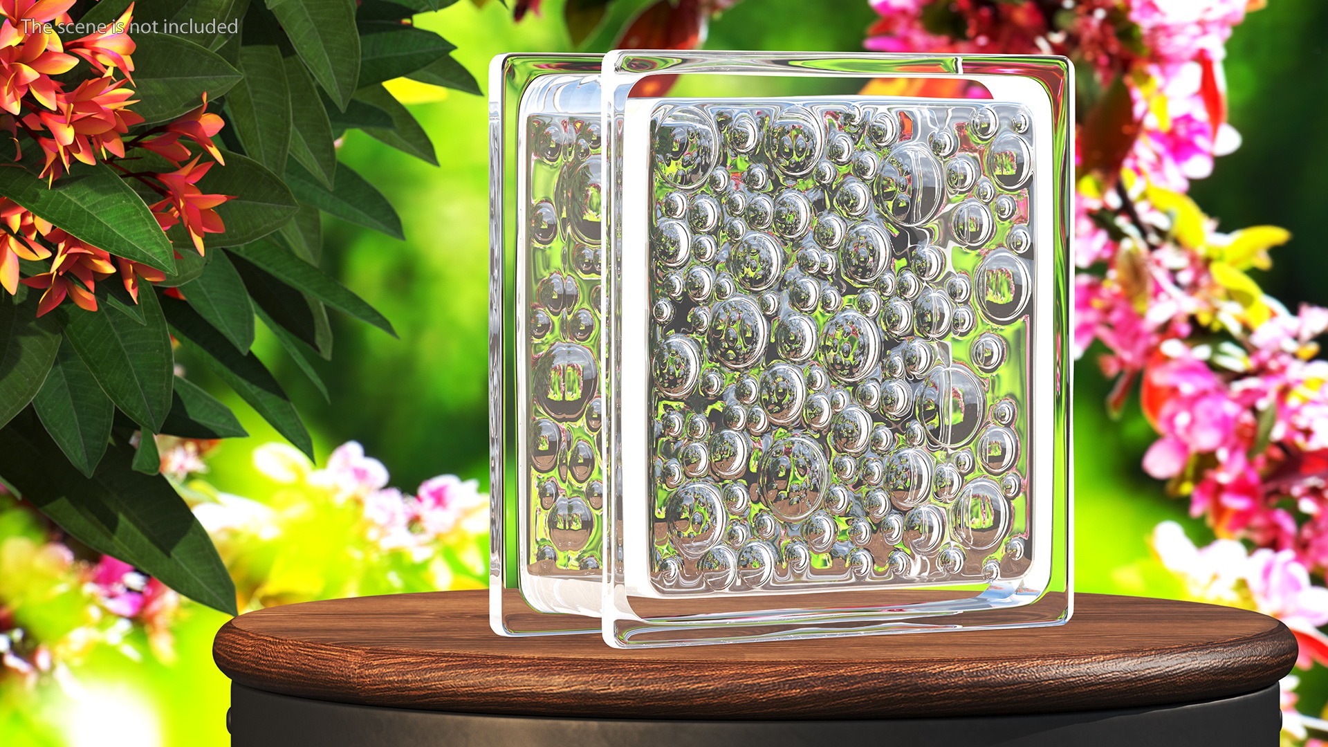 3D model Clear Bubbles Glass Block