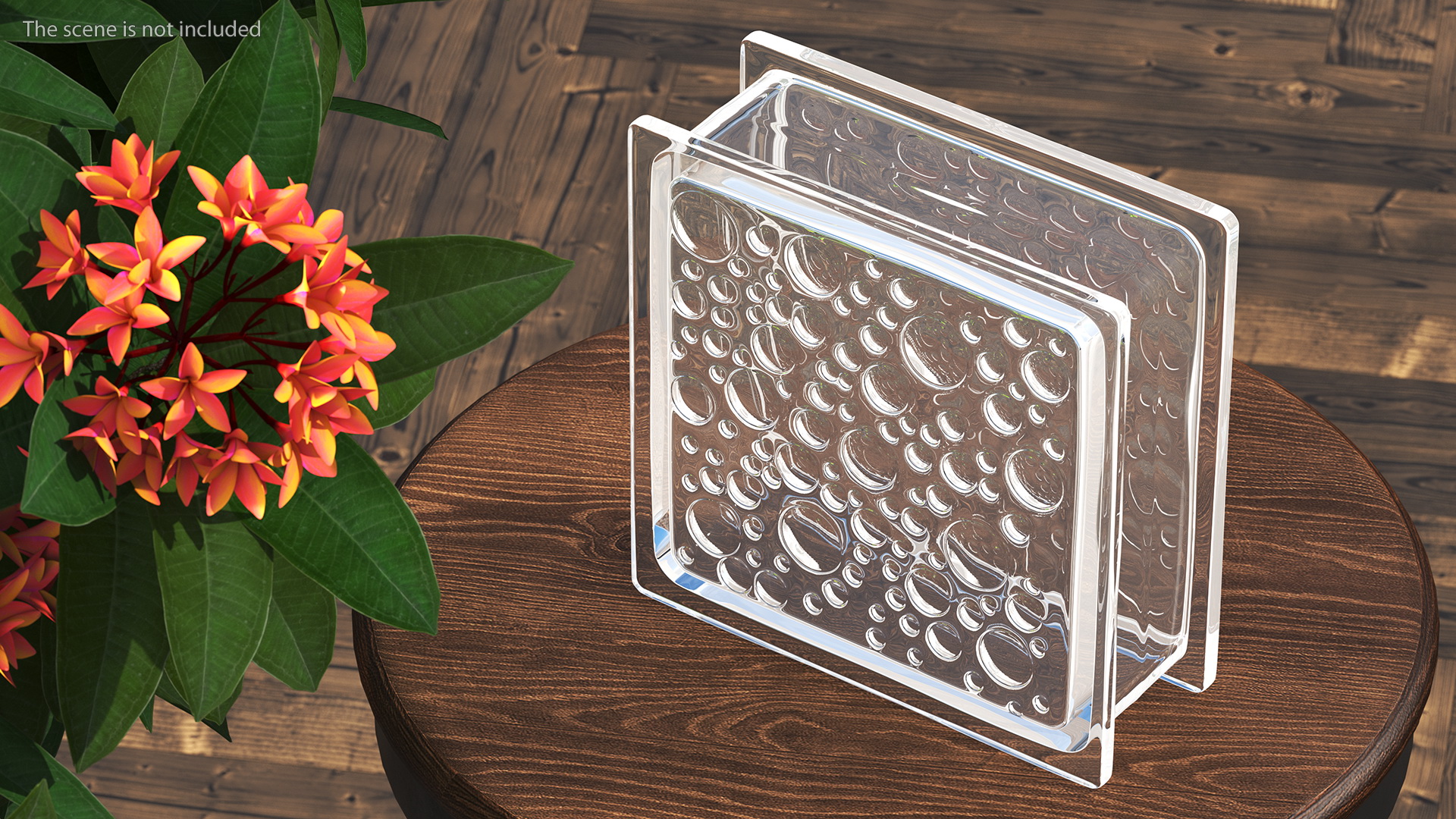 3D model Clear Bubbles Glass Block
