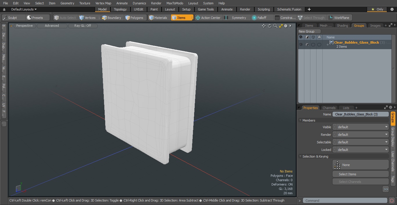 3D model Clear Bubbles Glass Block