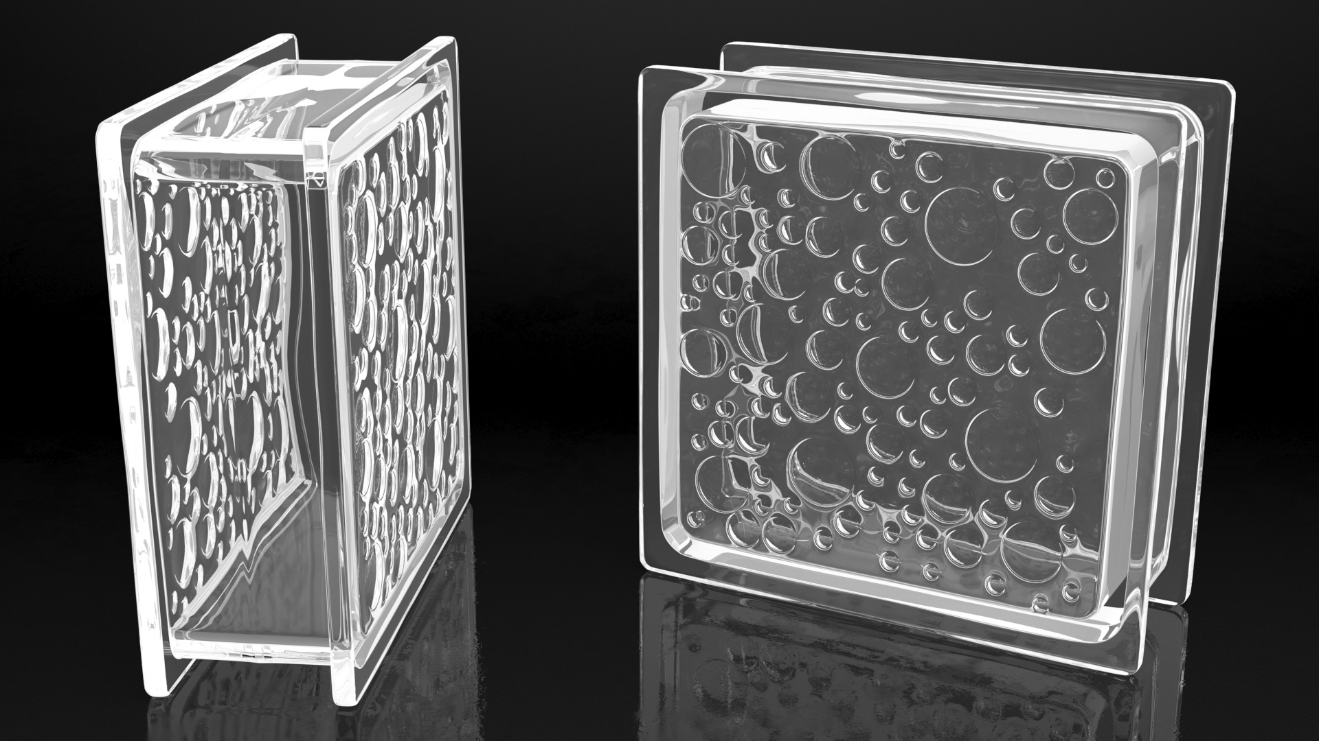 3D model Clear Bubbles Glass Block