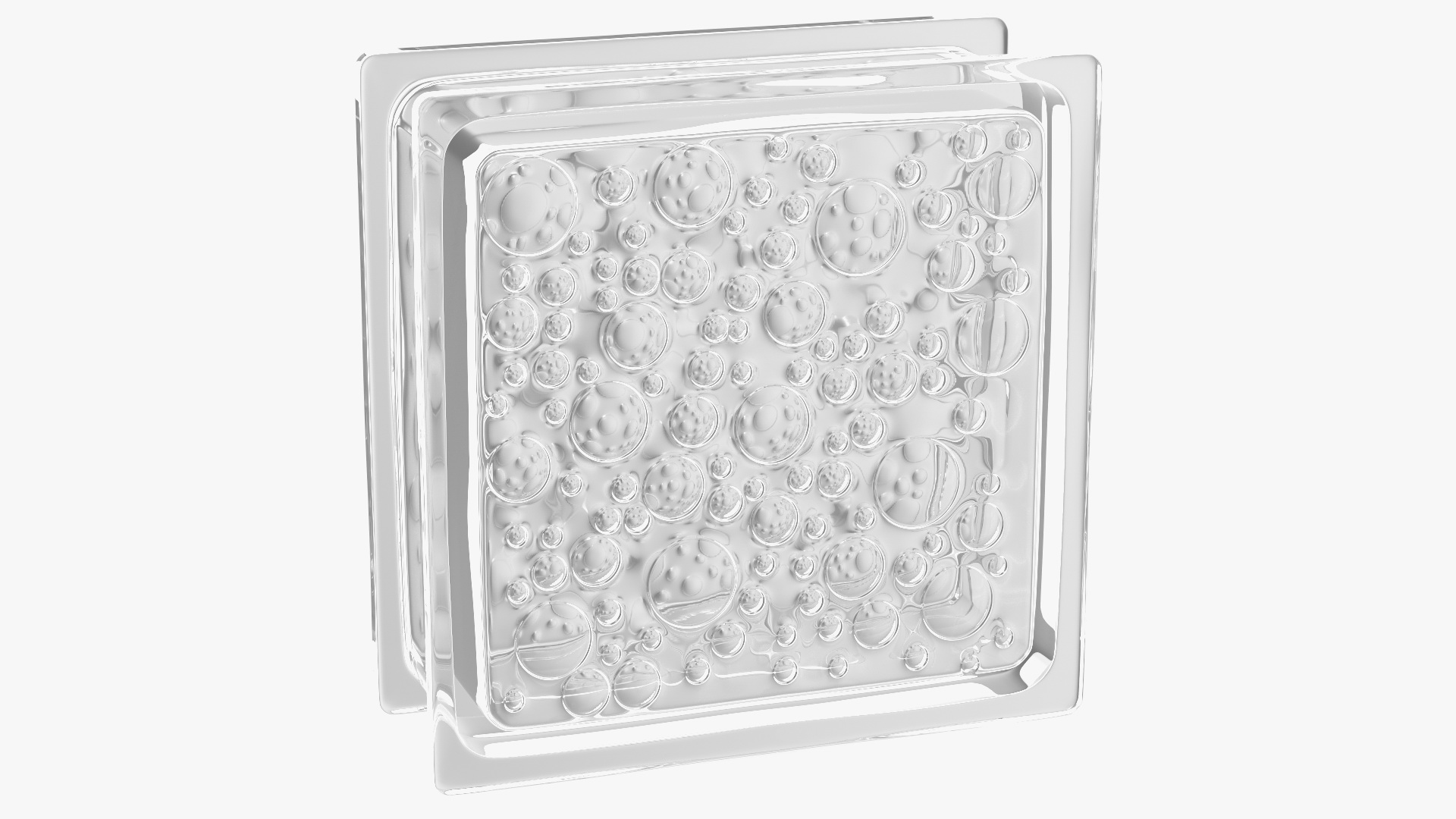 3D model Clear Bubbles Glass Block