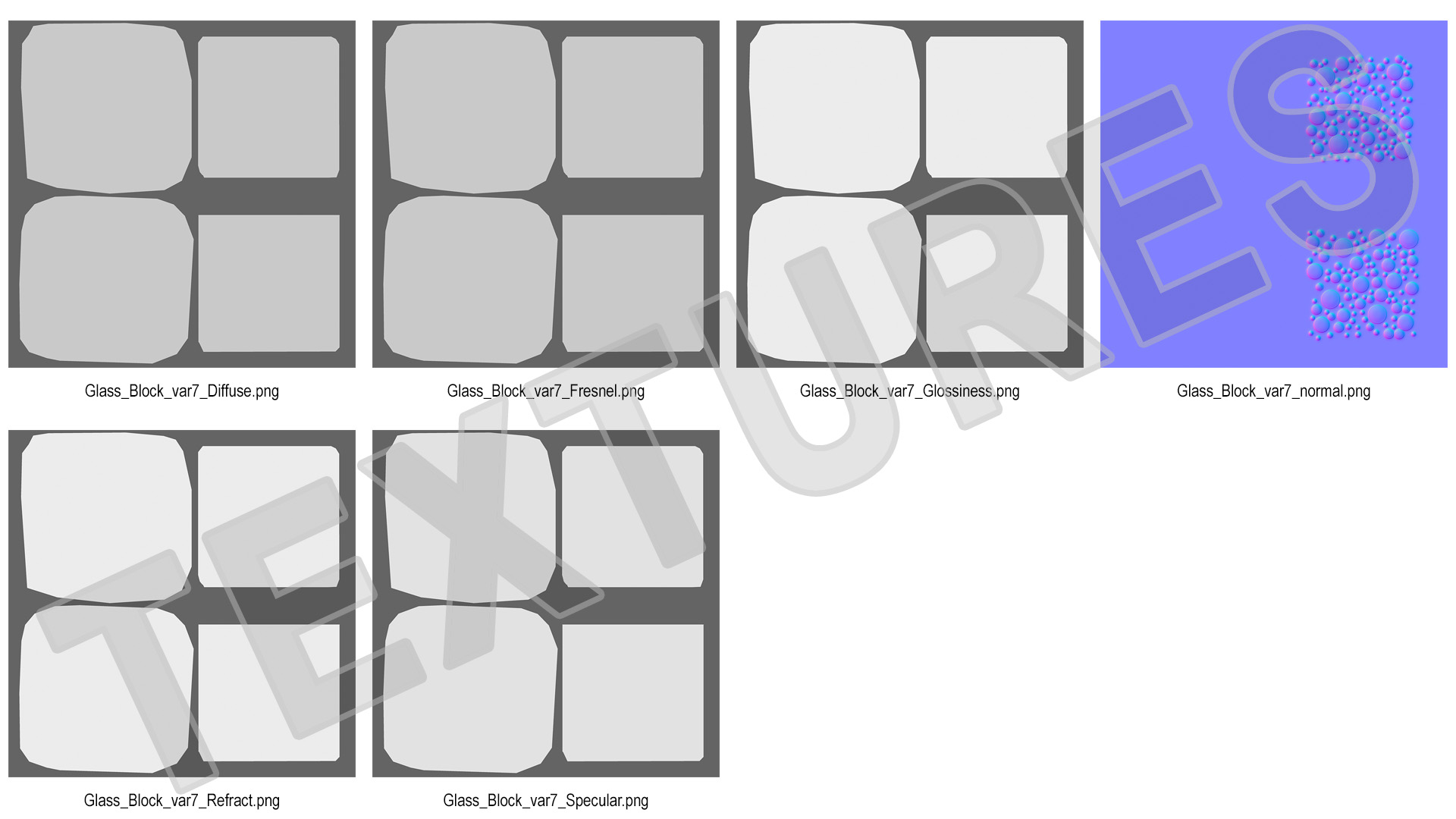 3D model Clear Bubbles Glass Block