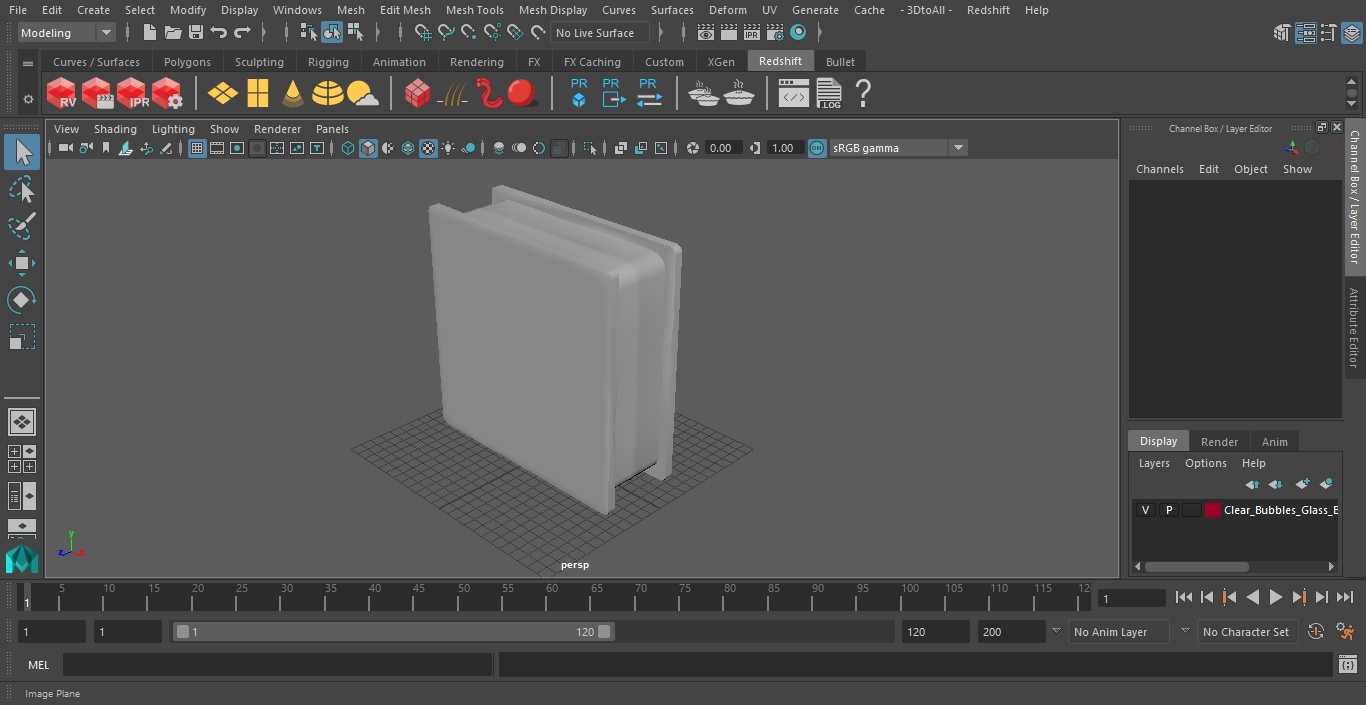 3D model Clear Bubbles Glass Block