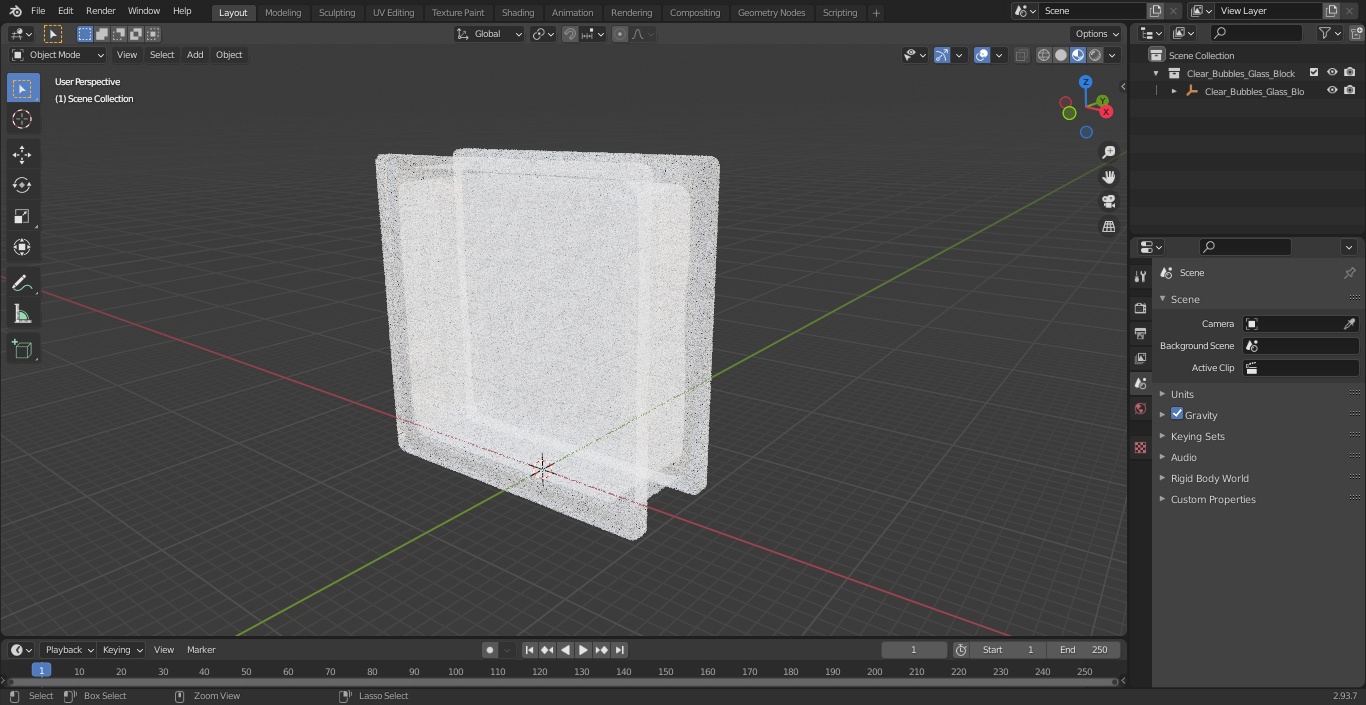 3D model Clear Bubbles Glass Block