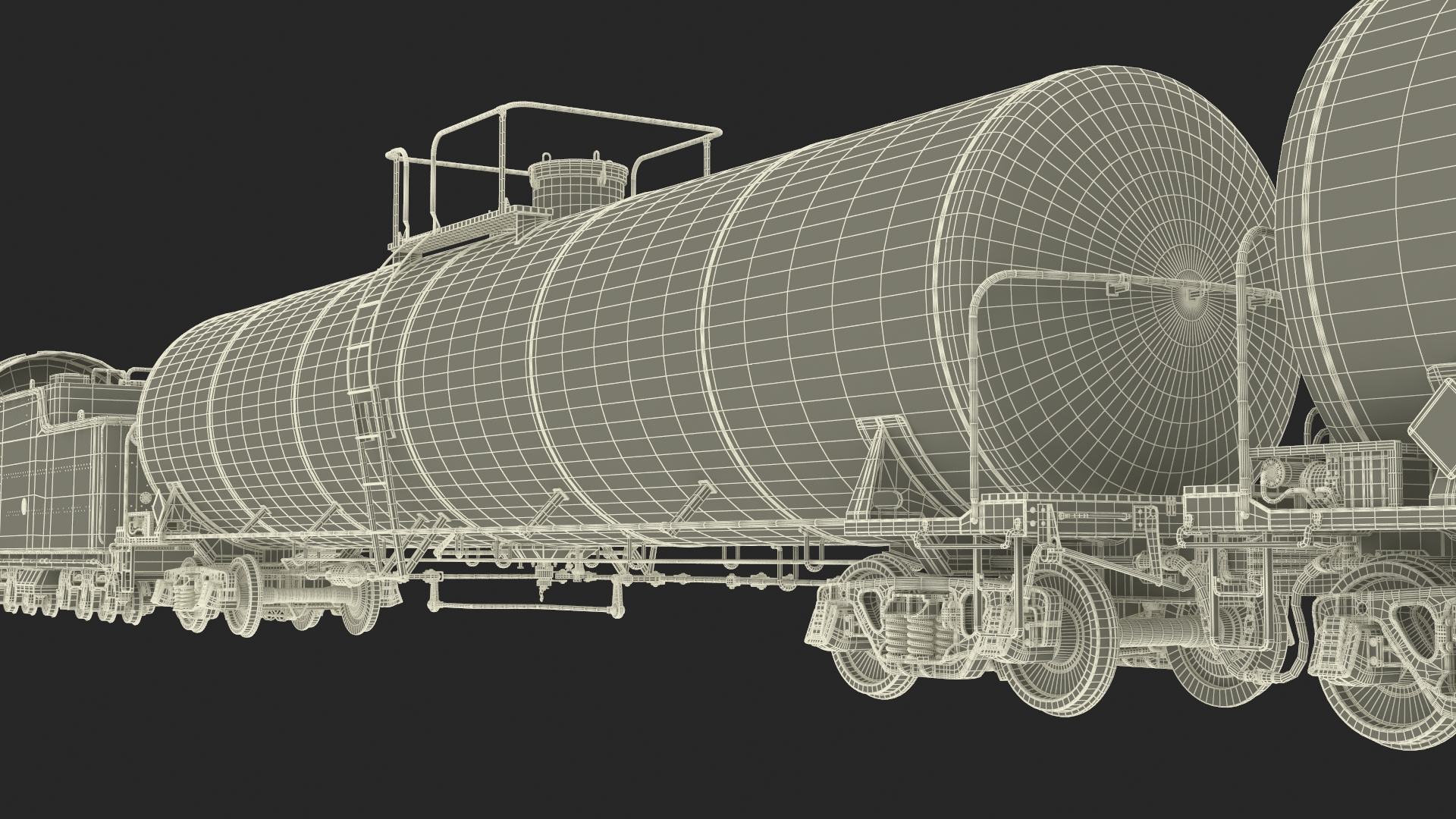 Steam Engine with Tank Cars 3D