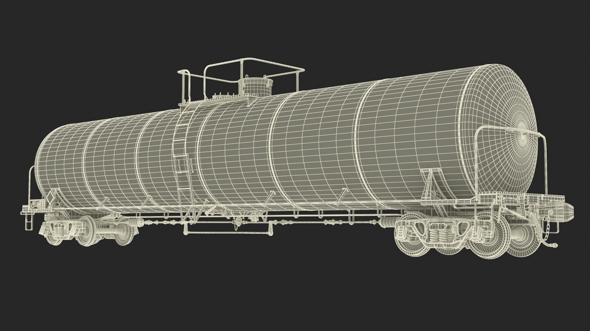 Steam Engine with Tank Cars 3D