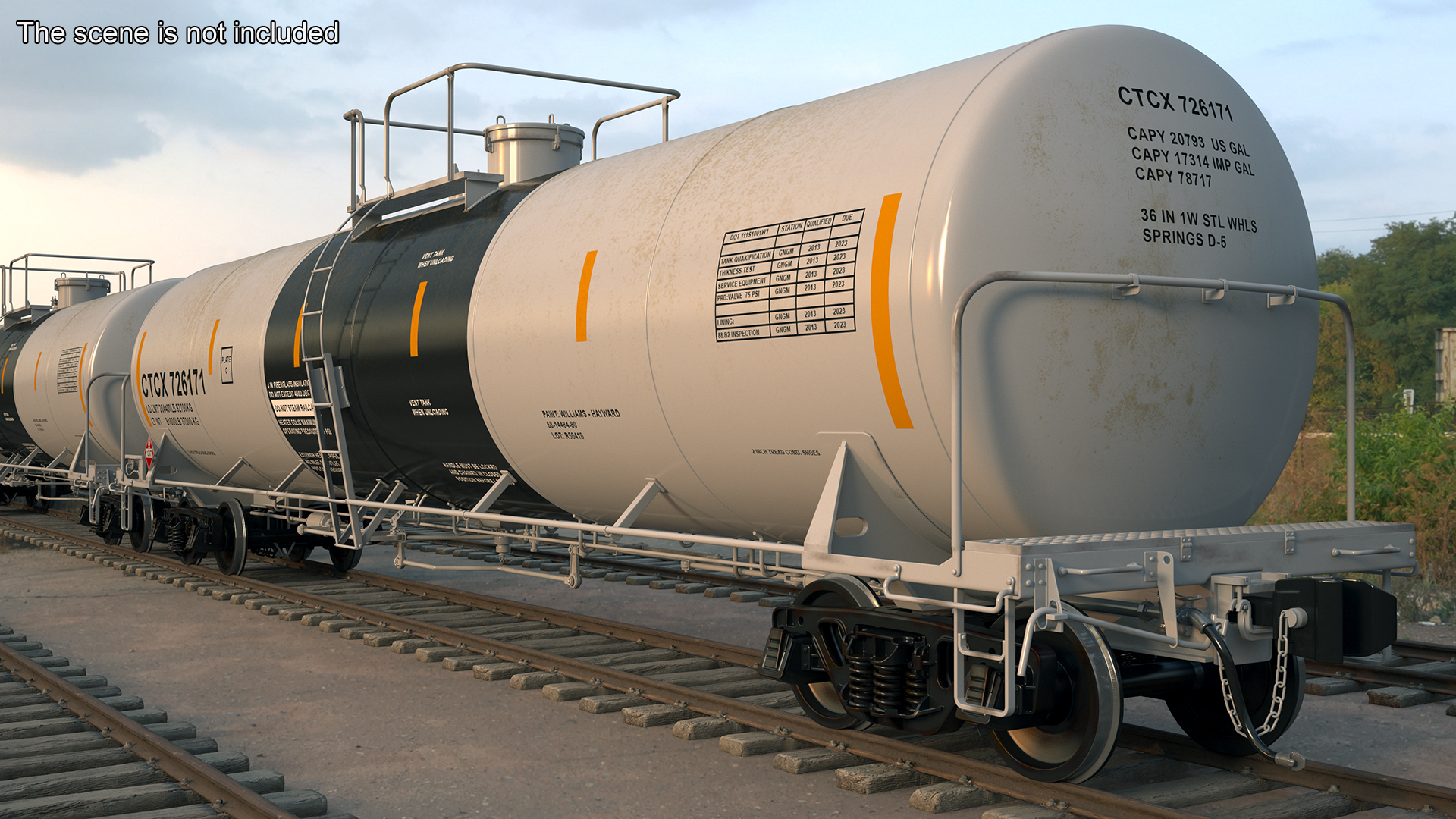 Steam Engine with Tank Cars 3D