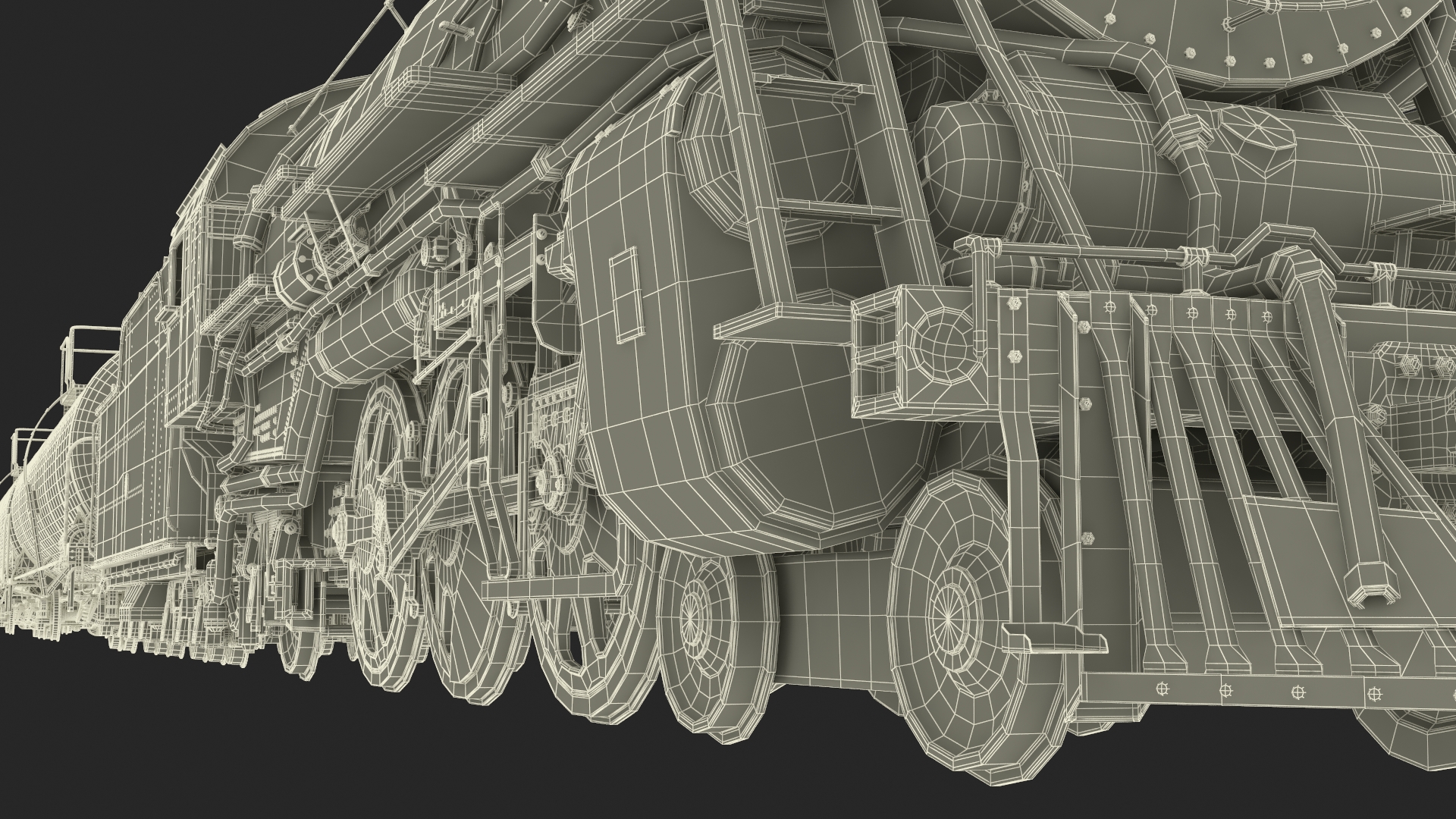 Steam Engine with Tank Cars 3D