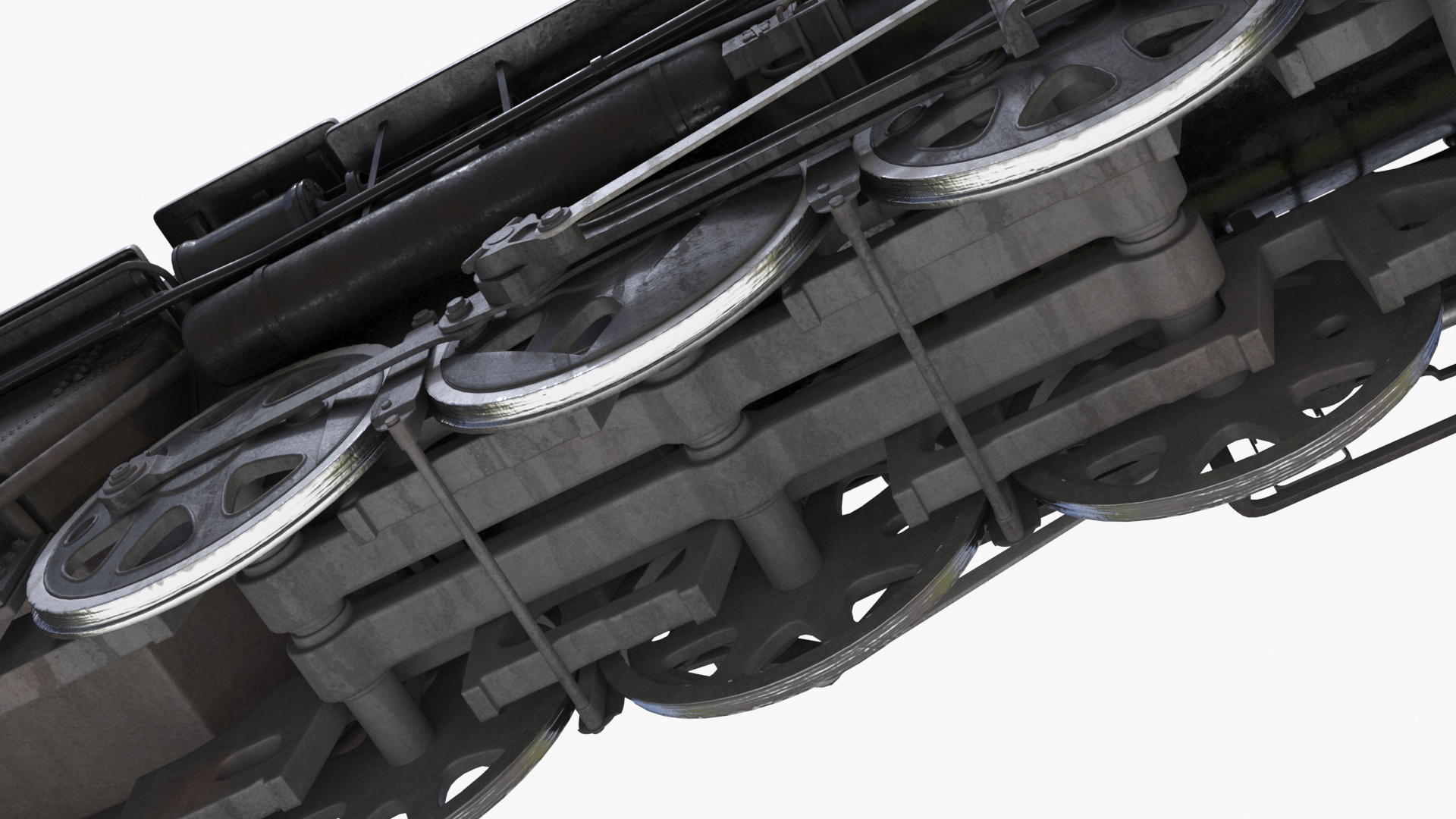 Steam Engine with Tank Cars 3D